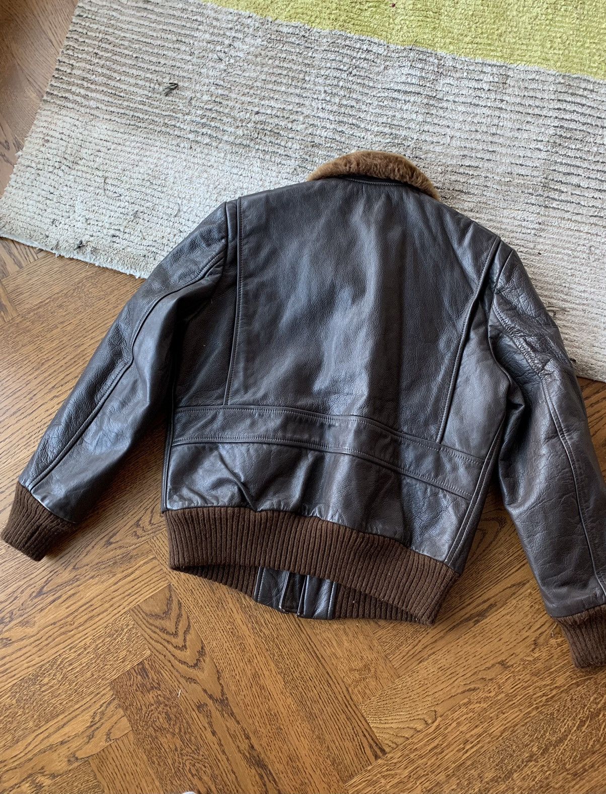 Other Vintage Brown Leather G-1 Bomber Jacket A-2 Flight Fur 40 Size US XS / EU 42 / 0 - 9 Thumbnail