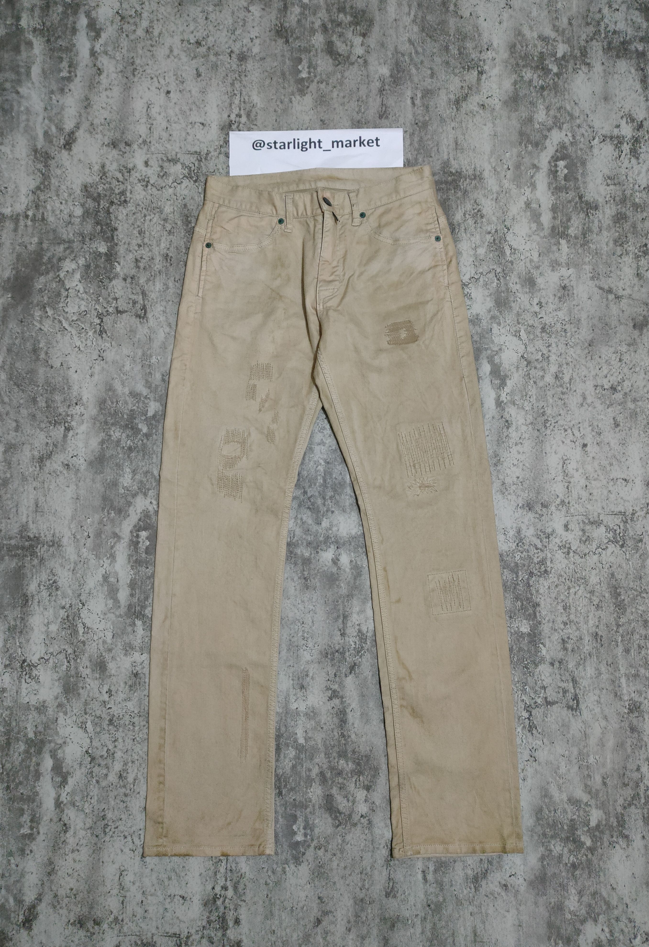 image of 20471120 x Hysteric Glamour 291295=Homme Sashiko Jeans in Mocha, Men's (Size 31)