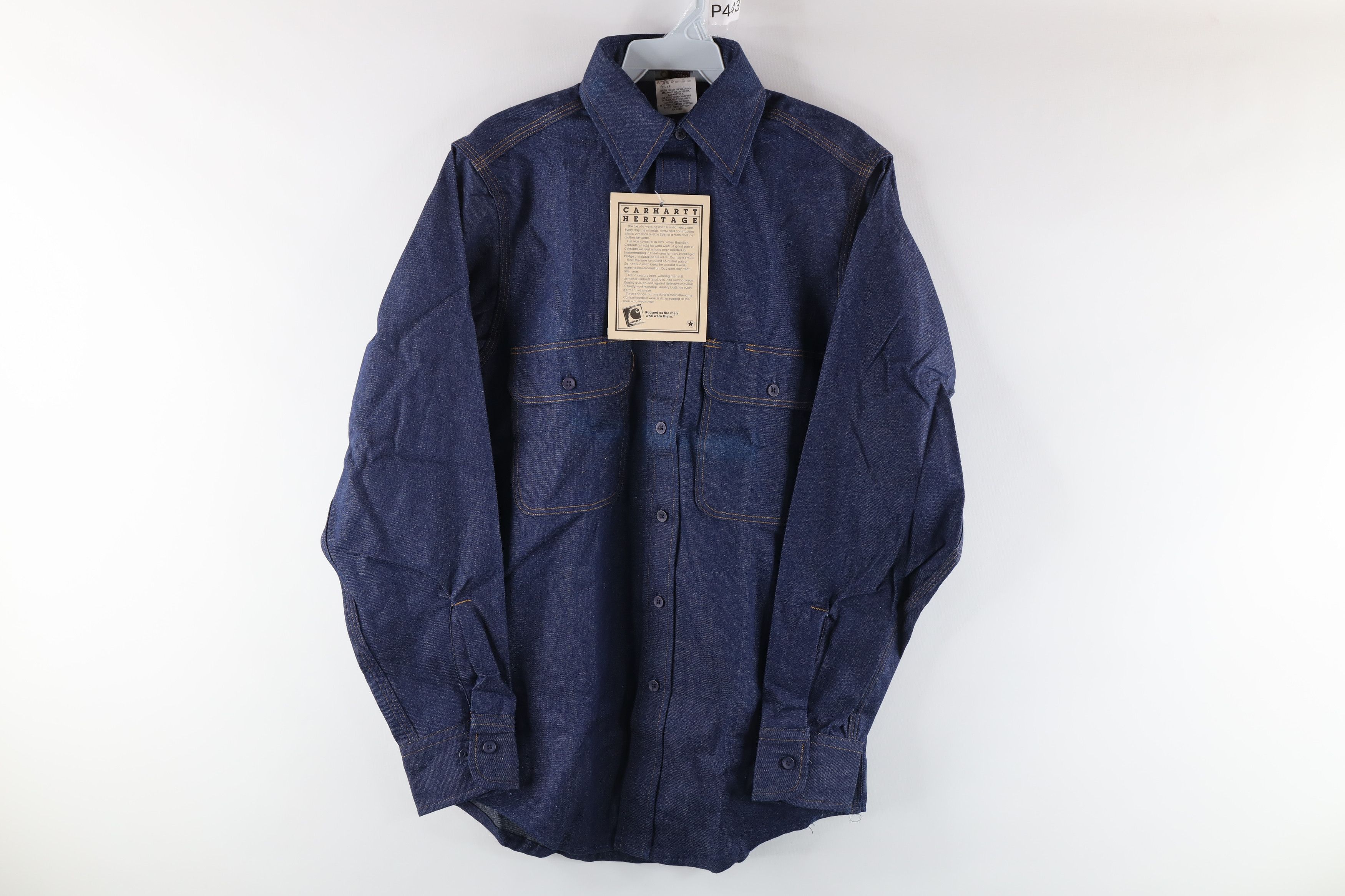 NOS Vintage 90s Carhartt Double Pocket Denim Button Shirt