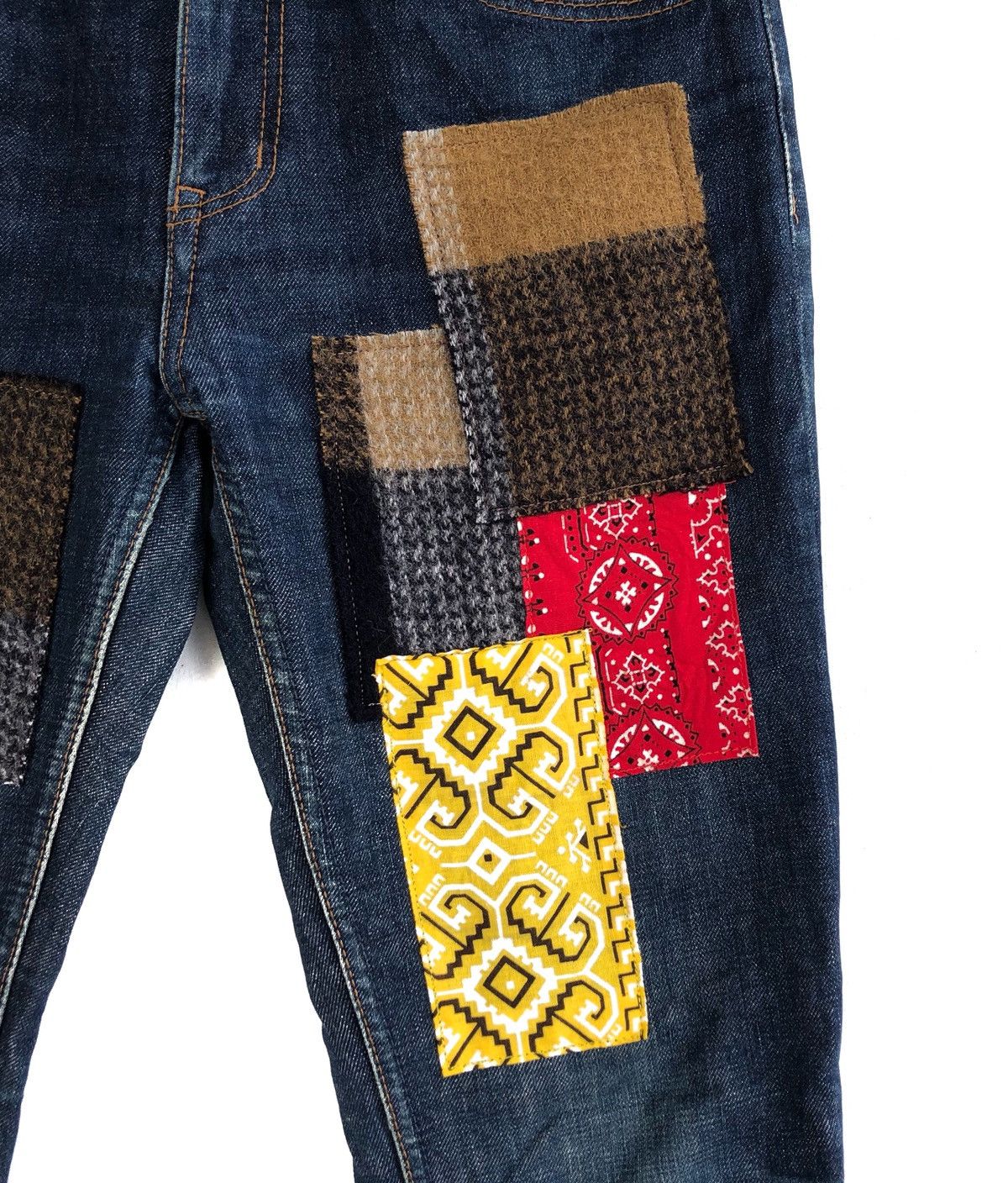Hysteric Glamour × Japanese Brand 🔥Hysteric Glamour Custom Patchwork Slim Fit Jeans Size US 28 / EU 44 - 5 Thumbnail