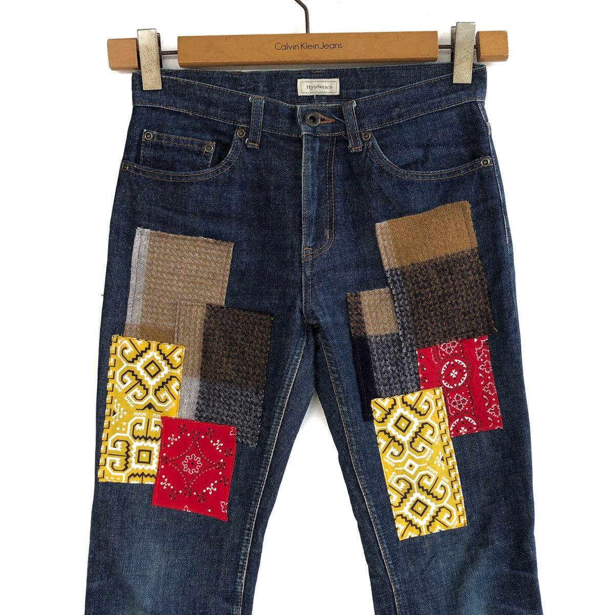 Hysteric Glamour × Japanese Brand 🔥Hysteric Glamour Custom Patchwork Slim Fit Jeans Size US 28 / EU 44 - 3 Thumbnail