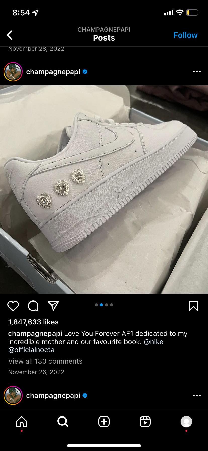 Drake × Nike Nike Drake Friends & Family 'Love You Forever 'Air Force 1 Size US 5 / EU 37 - 6 Thumbnail