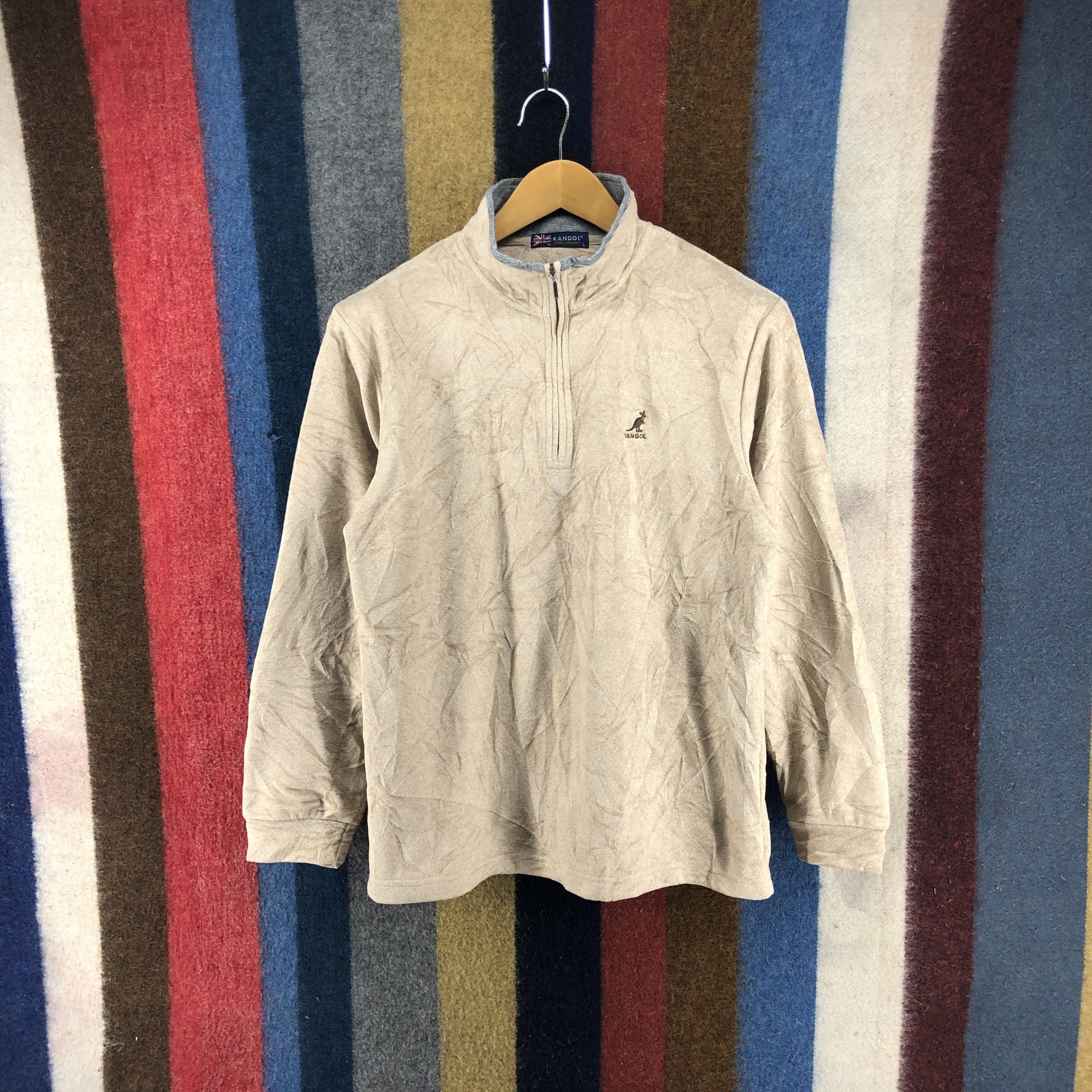 image of Kangol Turtle Neck Fleece 034/b in Beige/Brown, Men's (Size Small)