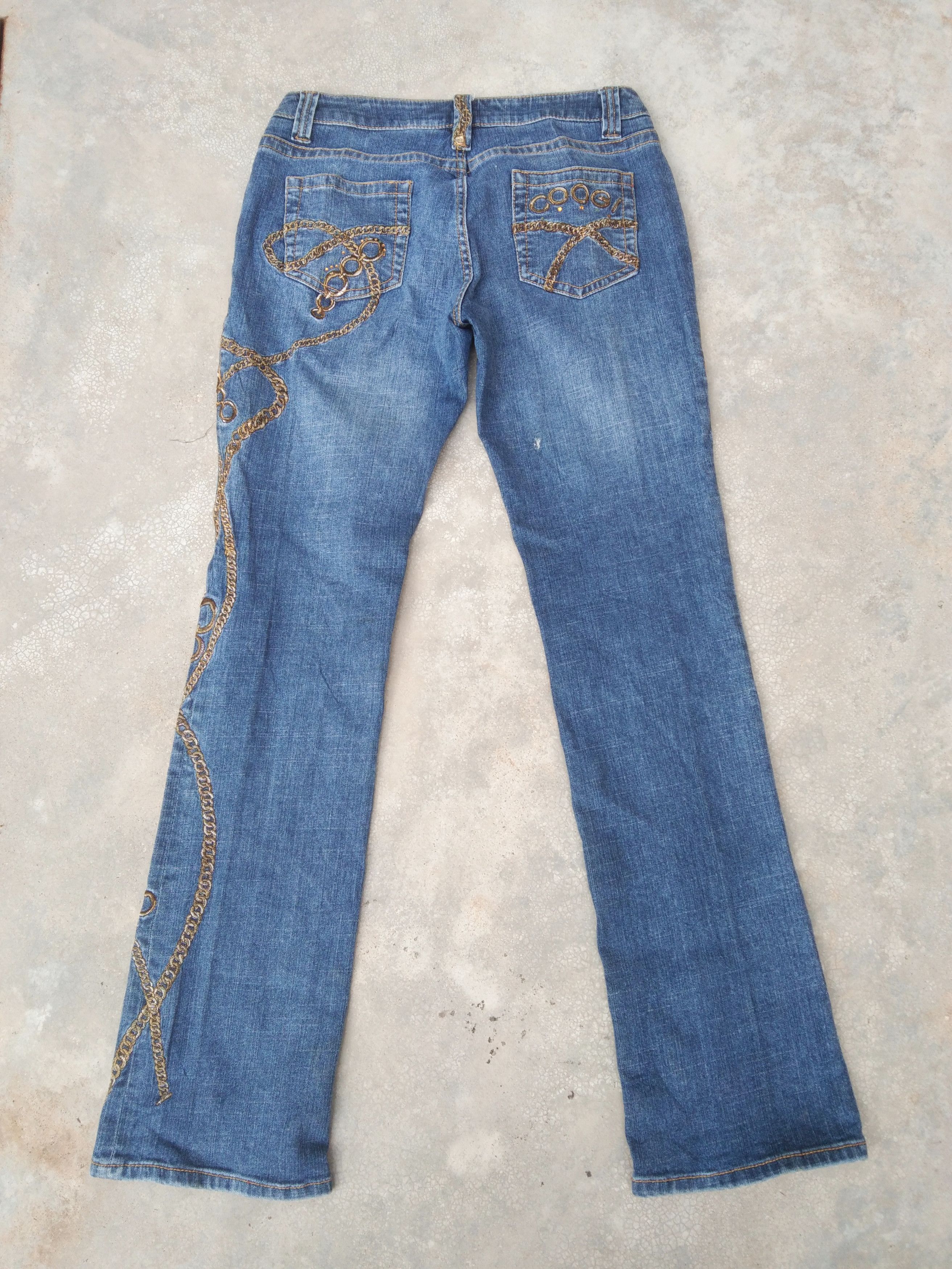 Coogi Vintage Flared Coogi Chains Embroidered Boot Cut Jeans 29x32 Size US 29 - 2 Thumbnail