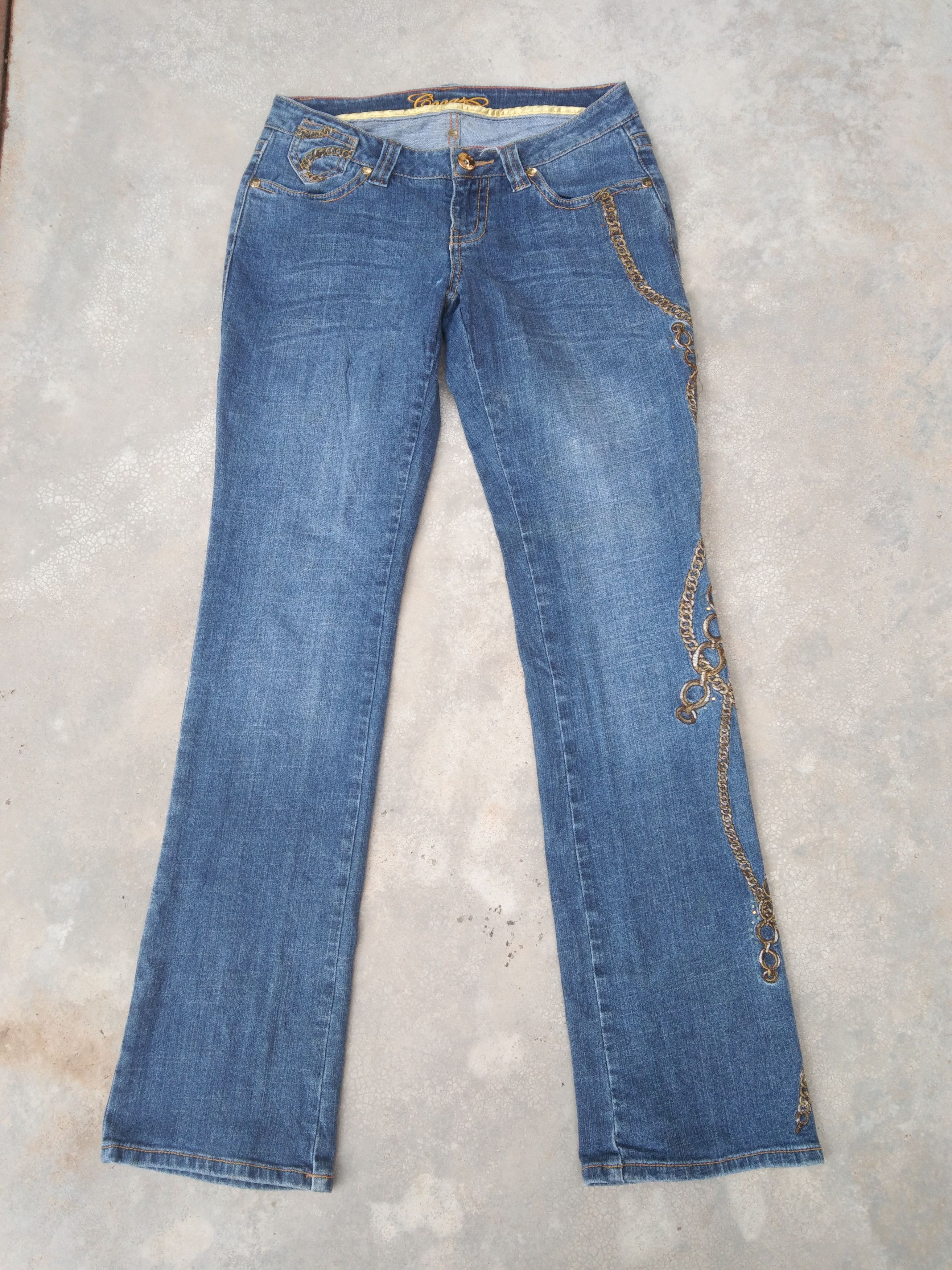 Coogi Vintage Flared Coogi Chains Embroidered Boot Cut Jeans 29x32 Size US 29 - 3 Thumbnail