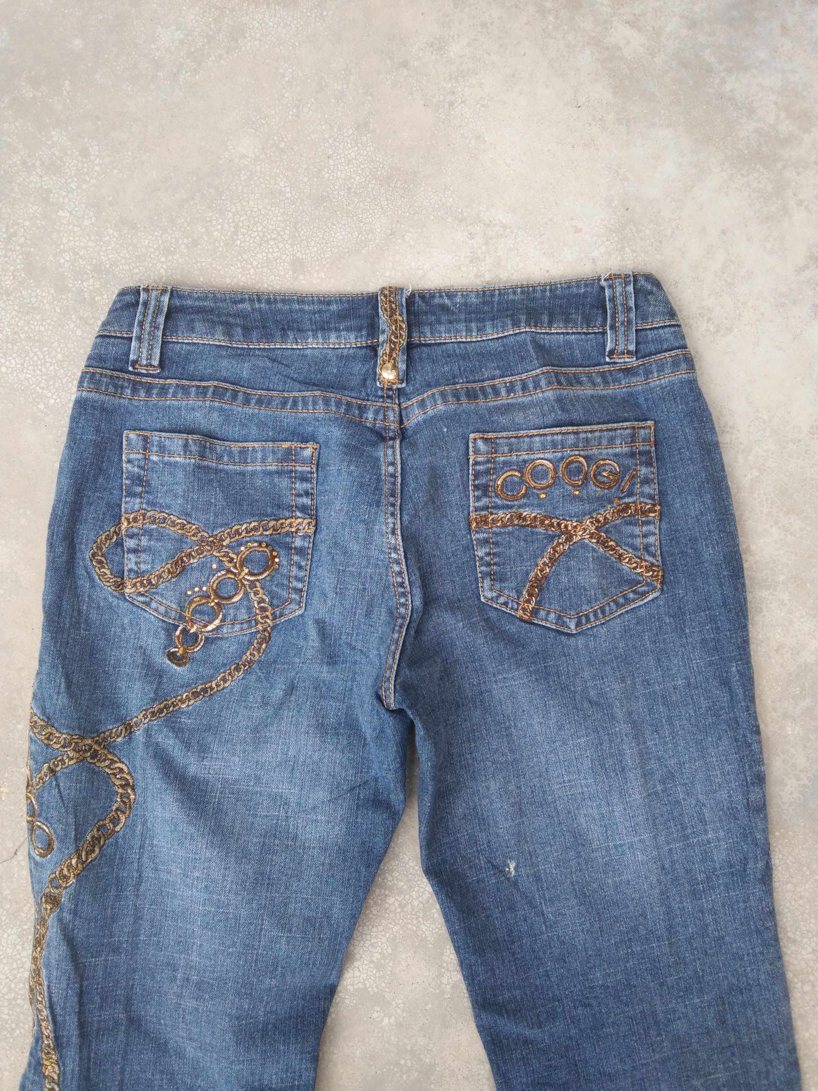 Coogi Vintage Flared Coogi Chains Embroidered Boot Cut Jeans 29x32 Size US 29 - 4 Thumbnail