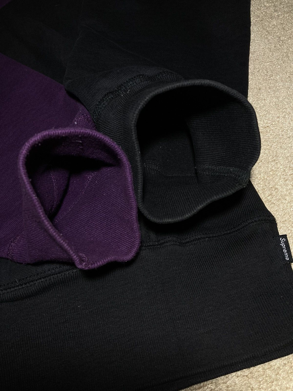 Supreme FW12 Supreme Split Royal Purple Black Sweater XL 2012 Script Size US XL / EU 56 / 4 - 9 Thumbnail