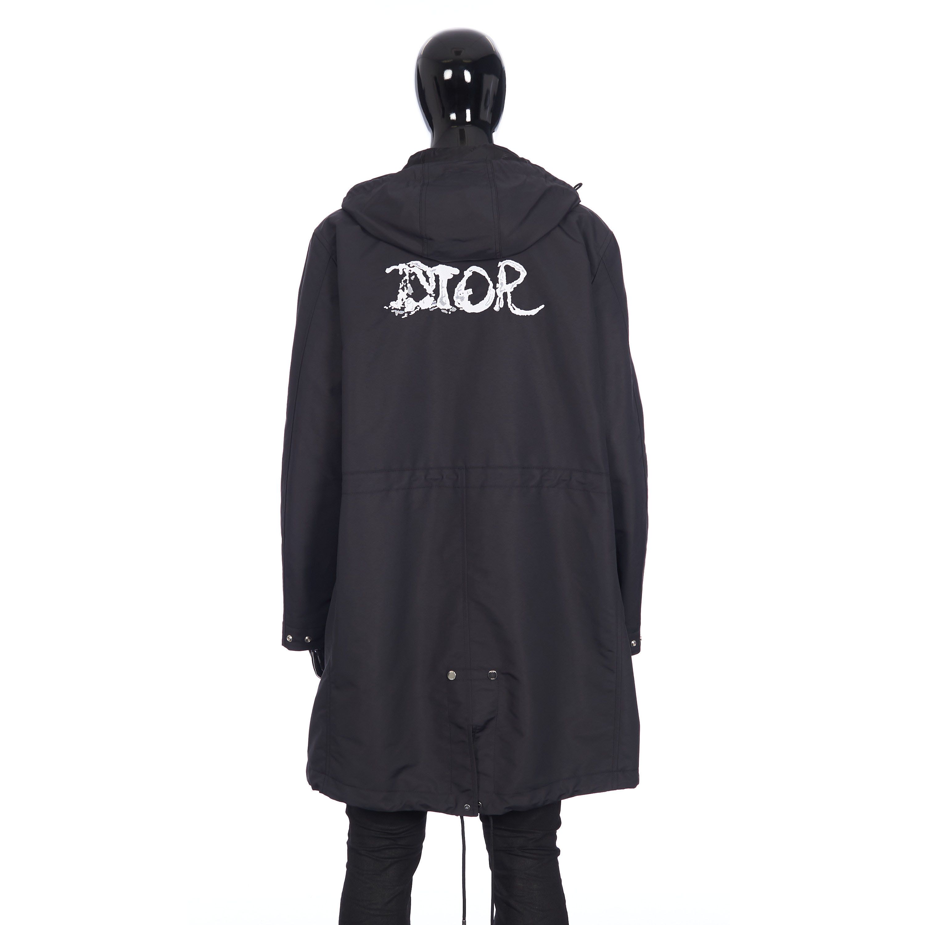image of Dior Parka Coat In Black Technical Cotton Canvas, Men's (Size Medium)