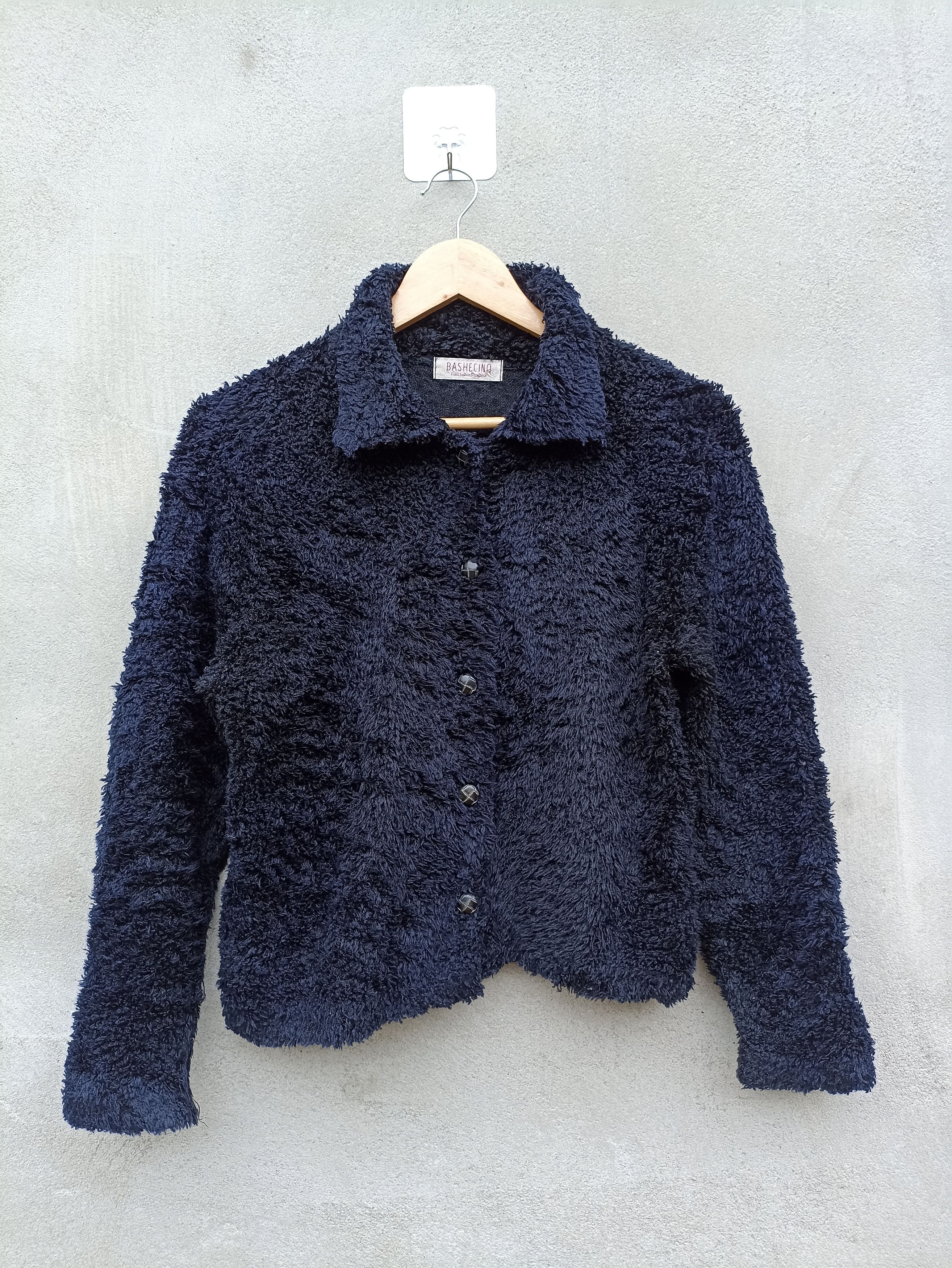 Vintage Bashecino Fleece Shirt Cropped Button Up