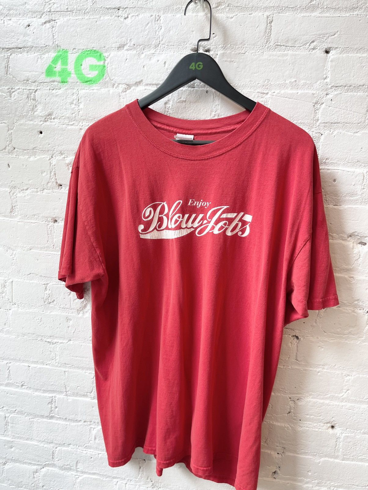 Image of Vintage Enjoy Blowjobs Sex Porn Shirt Xxx in Red, Men's (Size XL)