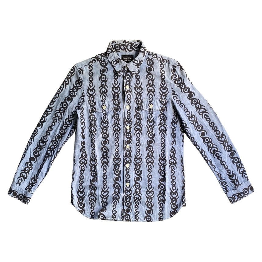 Image of Number N Ine x Takahiromiyashita The Soloist Number (N)Ine Fw06 X Magical Design Tribal Shirt in Bl