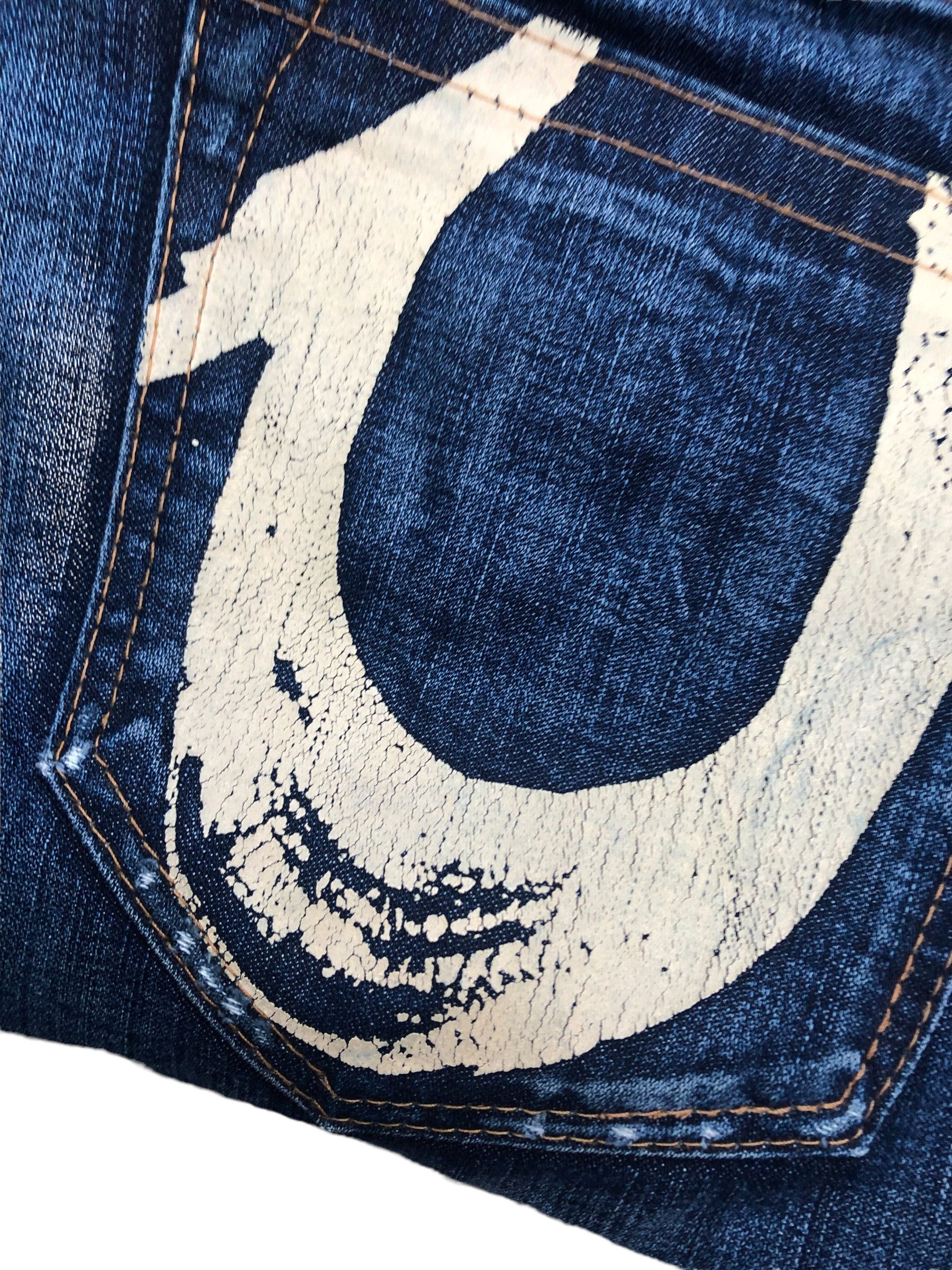 True Religion × Vintage Vintage True Religion Jeans Size 36 Yellow Horseshoe Blue Size US 36 / EU 52 - 10 Thumbnail