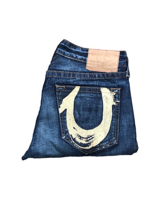 True Religion Ricky Painted Horseshoe Jeans Blue