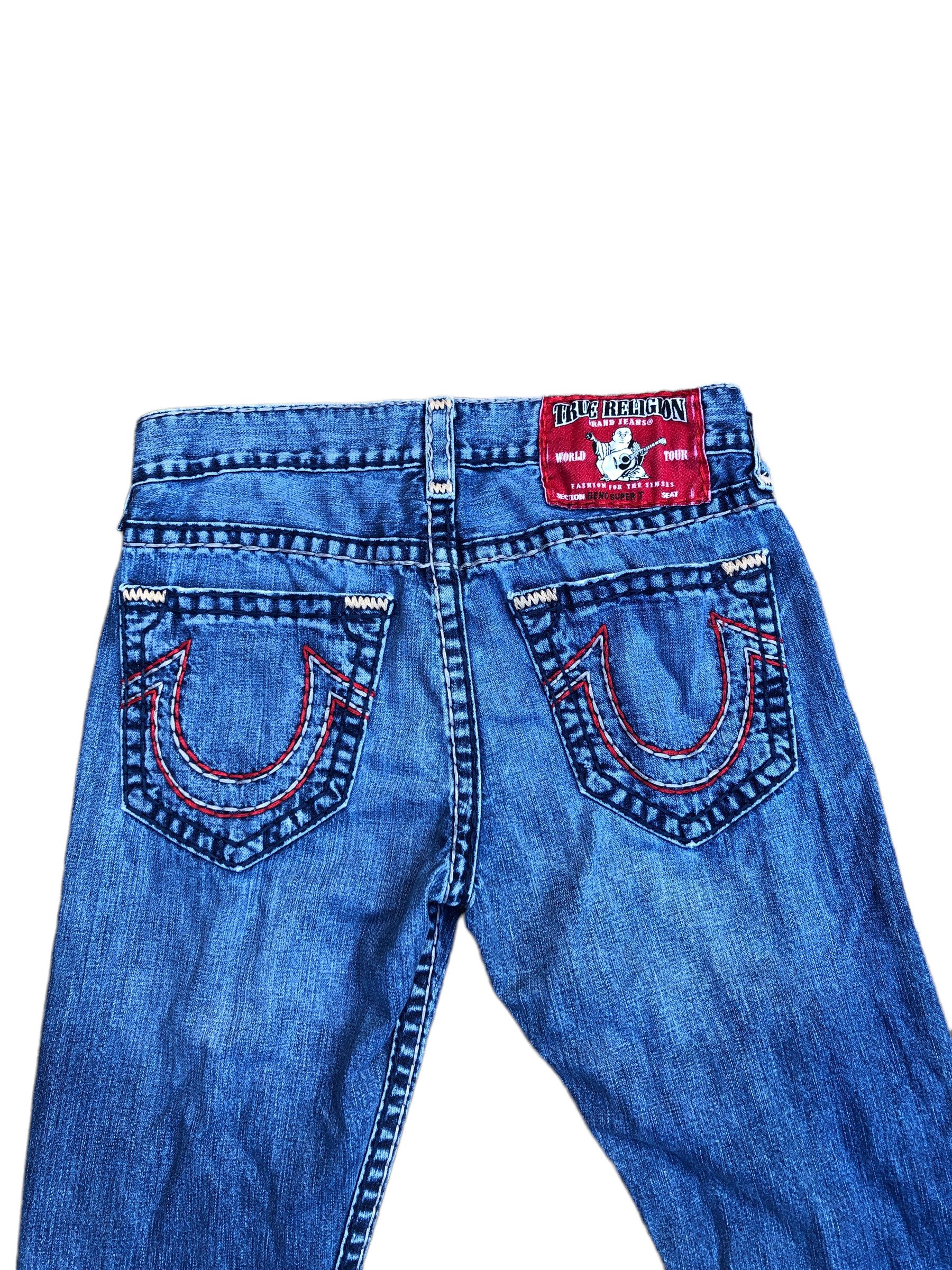 True Religion × Vintage Vintage True Religion Jeans Size 31 GENO SUPER T Red Stitch Size US 31 - 2 Thumbnail