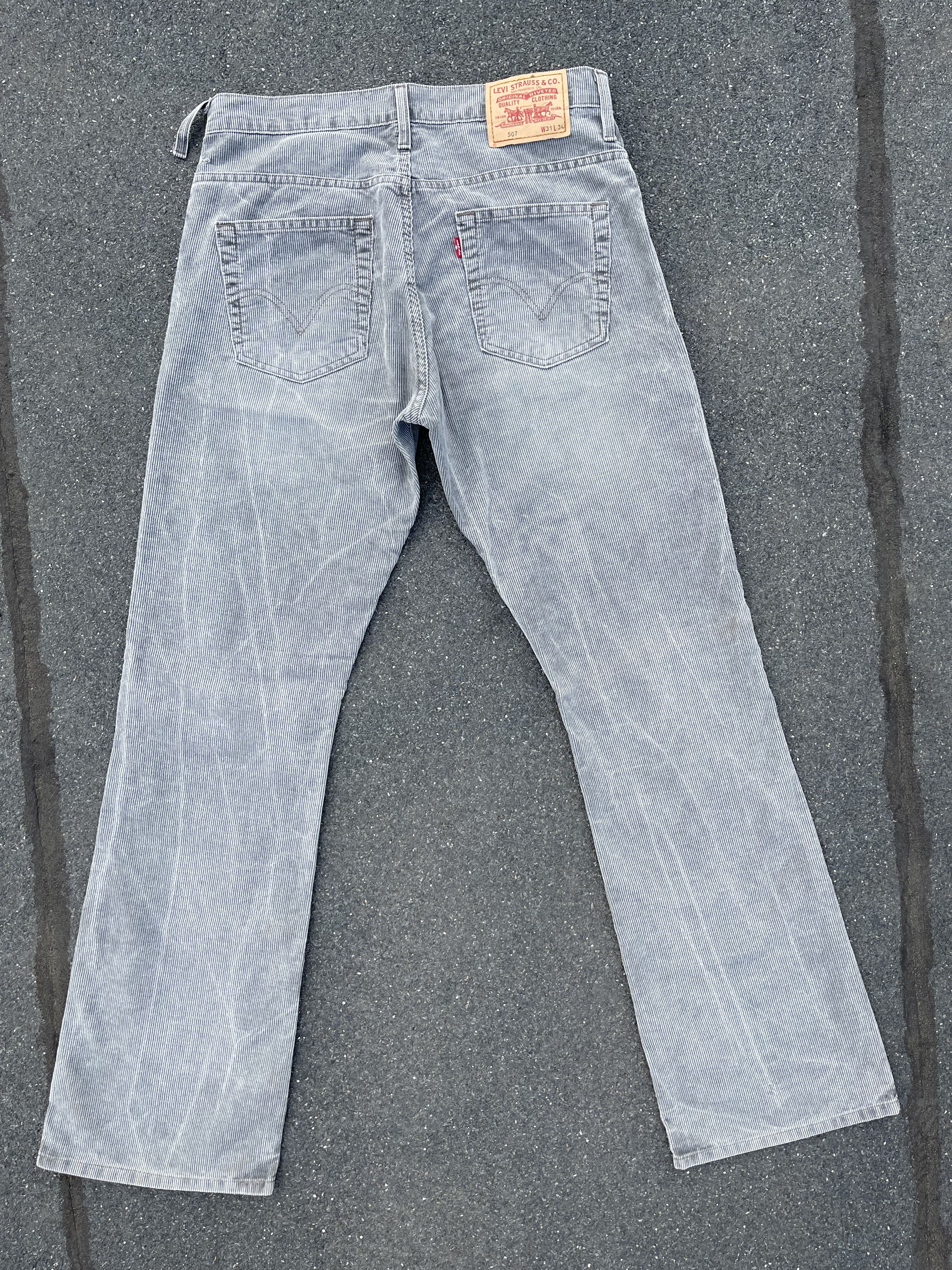 Levi's × Levi's Vintage Clothing Vintage Levi's 507 Corduroy Light Gray Washed Pant Size US 31 - 1 Thumbnail