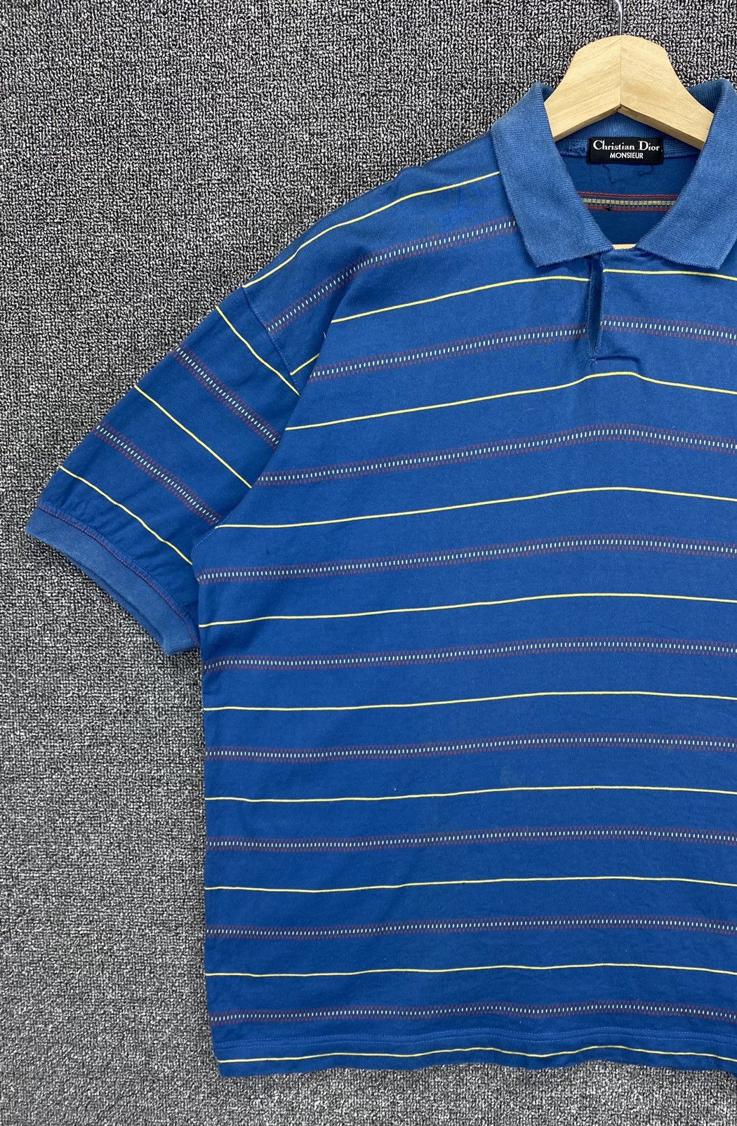 Christian Dior Monsieur Vintage Christian Dior Multicolour Stripes Polos T Shirts Size L / US 10 / IT 46 - 3 Thumbnail
