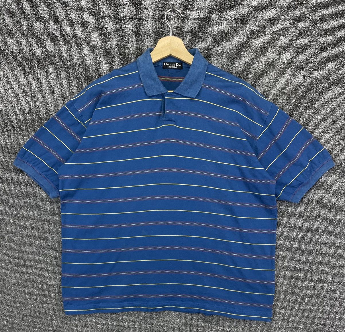 image of Christian Dior Monsieur x Over The Stripes Vintage Christian Dior Multicolour Stripes Polos T Shirt