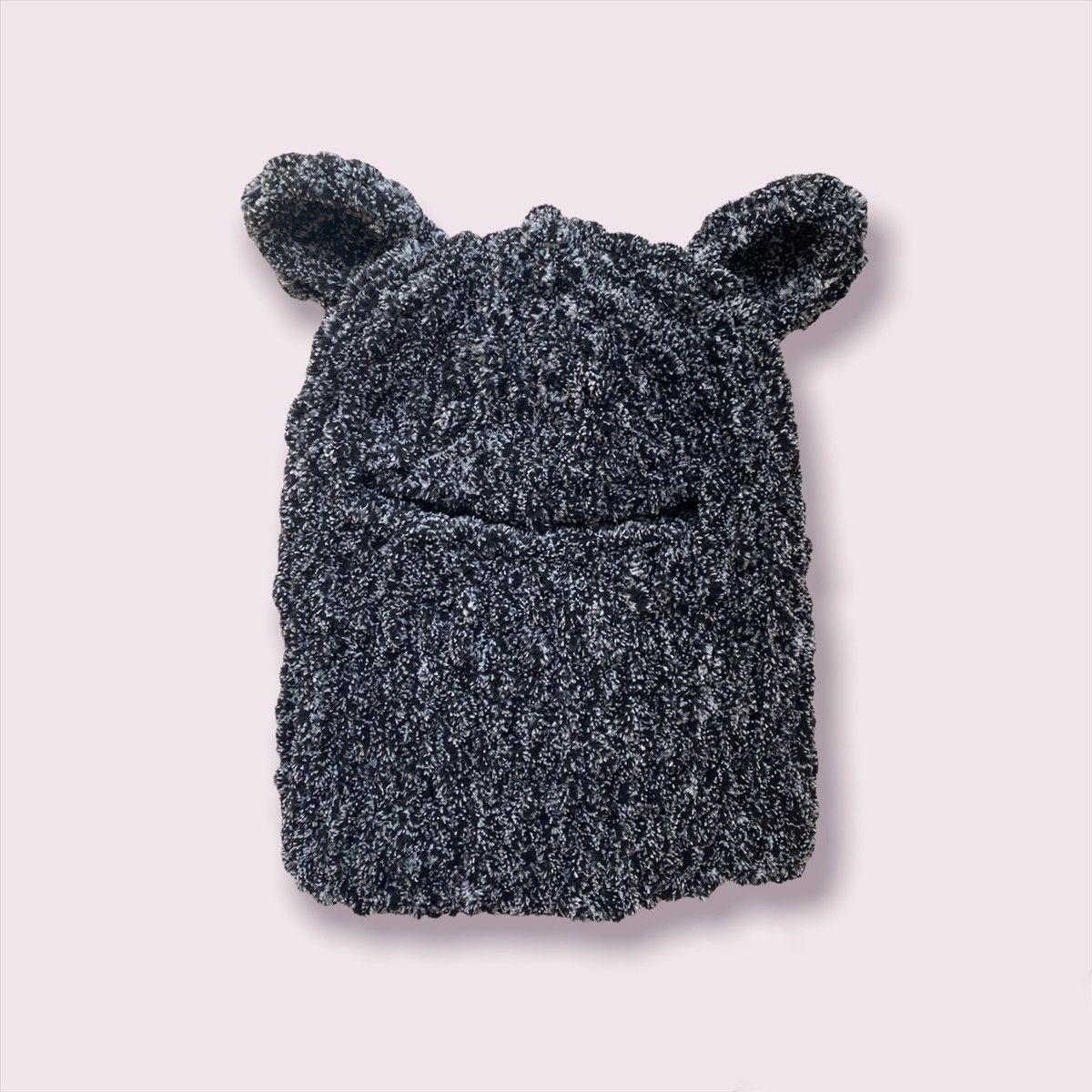 Handmade × Japanese Brand Handmade Fluffy Knitted Balaclava Teddy Bear Panda Style Size ONE SIZE - 2 Thumbnail