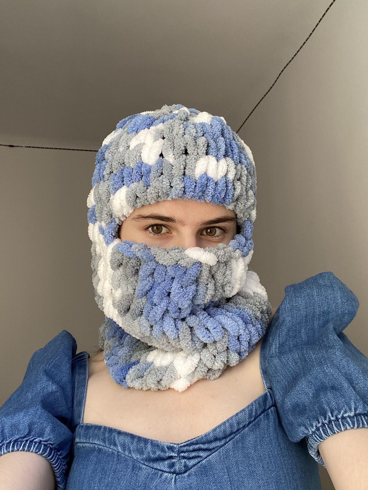 Handmade × Japanese Brand Handmade Knitted Balaclava Ski Mask Bunny Rabbit Style Size ONE SIZE - 1 Thumbnail