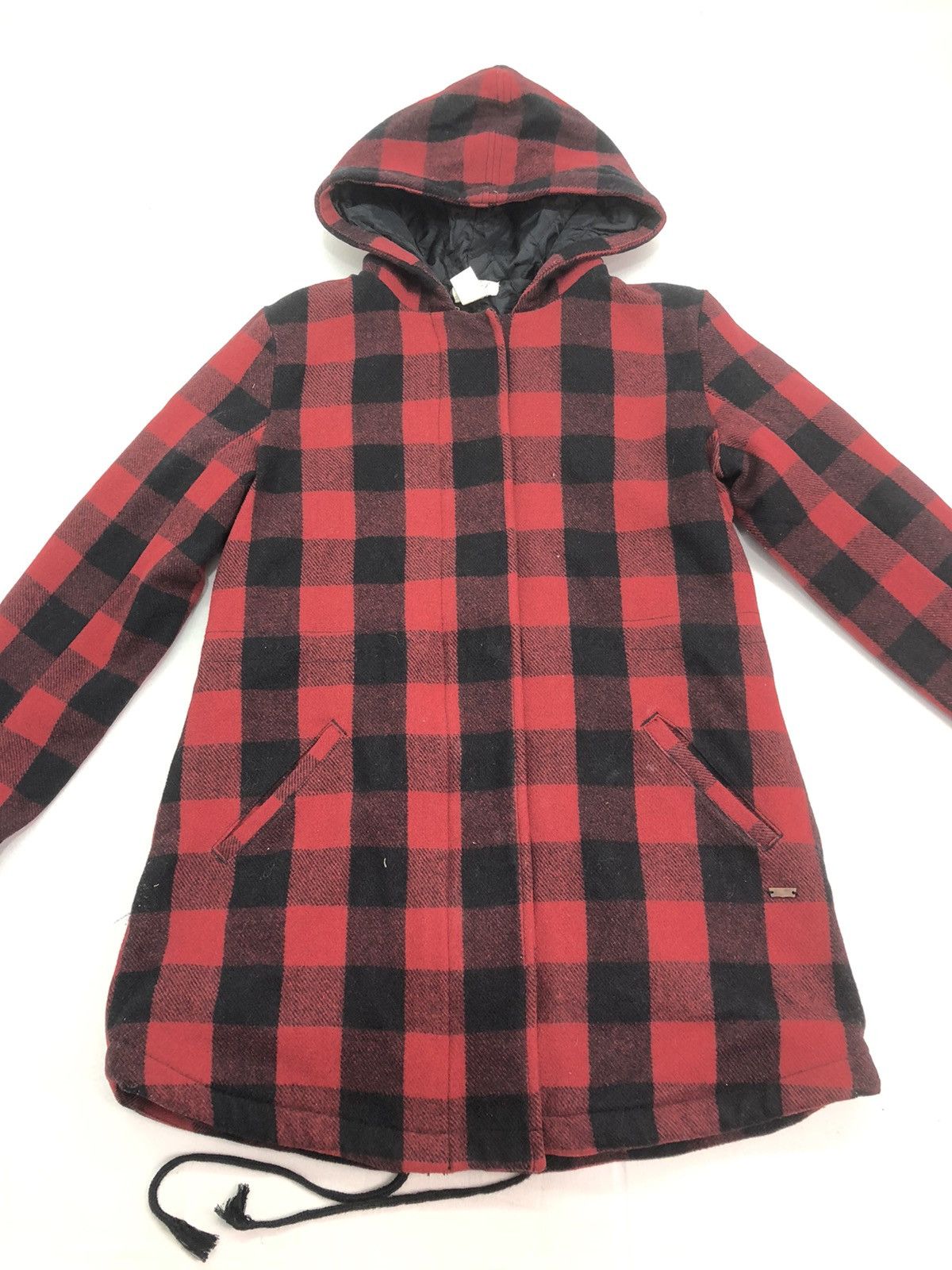 Levi's × Vintage Vintage Levis Women Wool Red Black Parka Jacket Size XS / US 0-2 / IT 36-38 - 3 Thumbnail