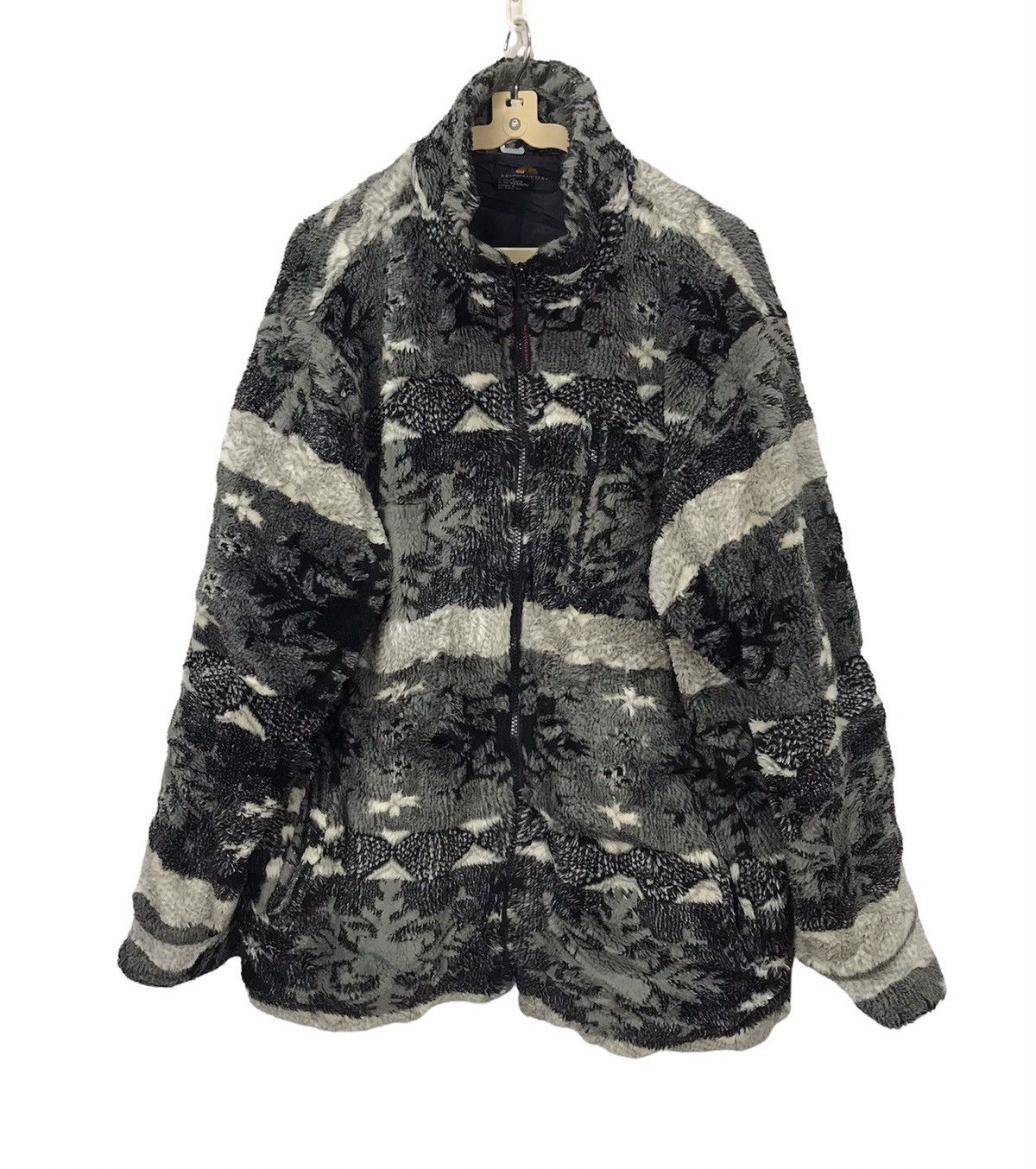 image of Outdoor Style Go Out x Winter Session Fleece Printed Zipper Jacket By British Khaki (Size Large)