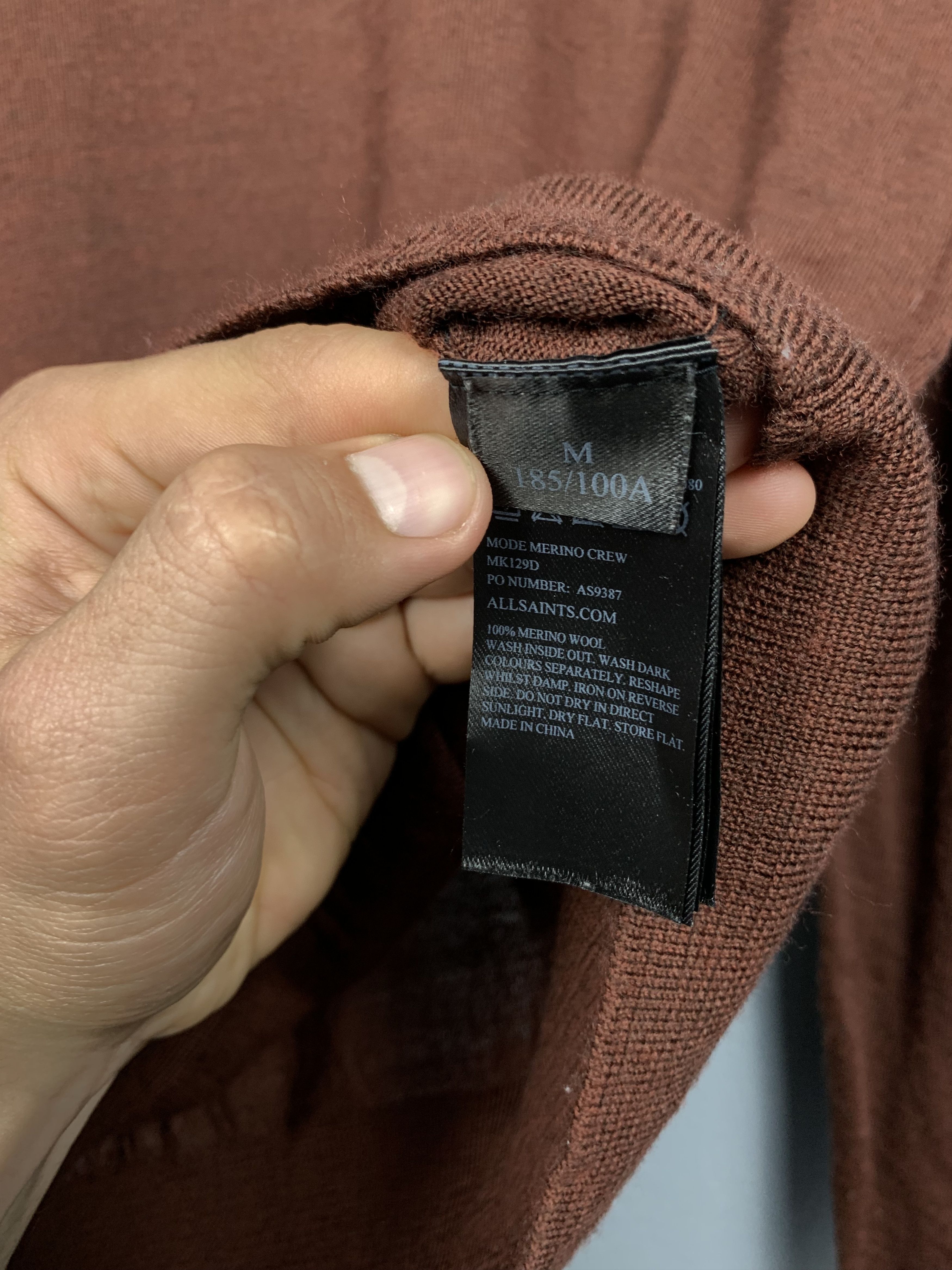 Allsaints AllSaints Mens Mode Merino Wool Knit Sweater Size US M / EU 48-50 / 2 - 4 Thumbnail