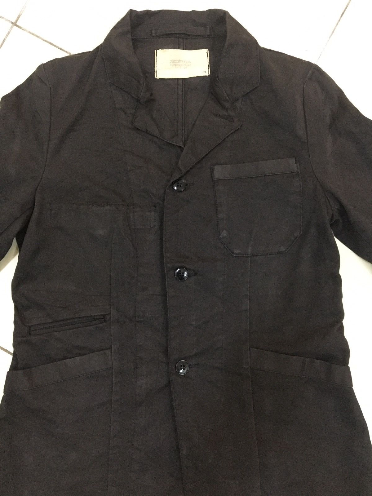 CABANE de ZUCCa ZUCCA - WASHED BLACK TACTICAL CHORE JACKET Size US S / EU 44-46 / 1 - 7 Thumbnail