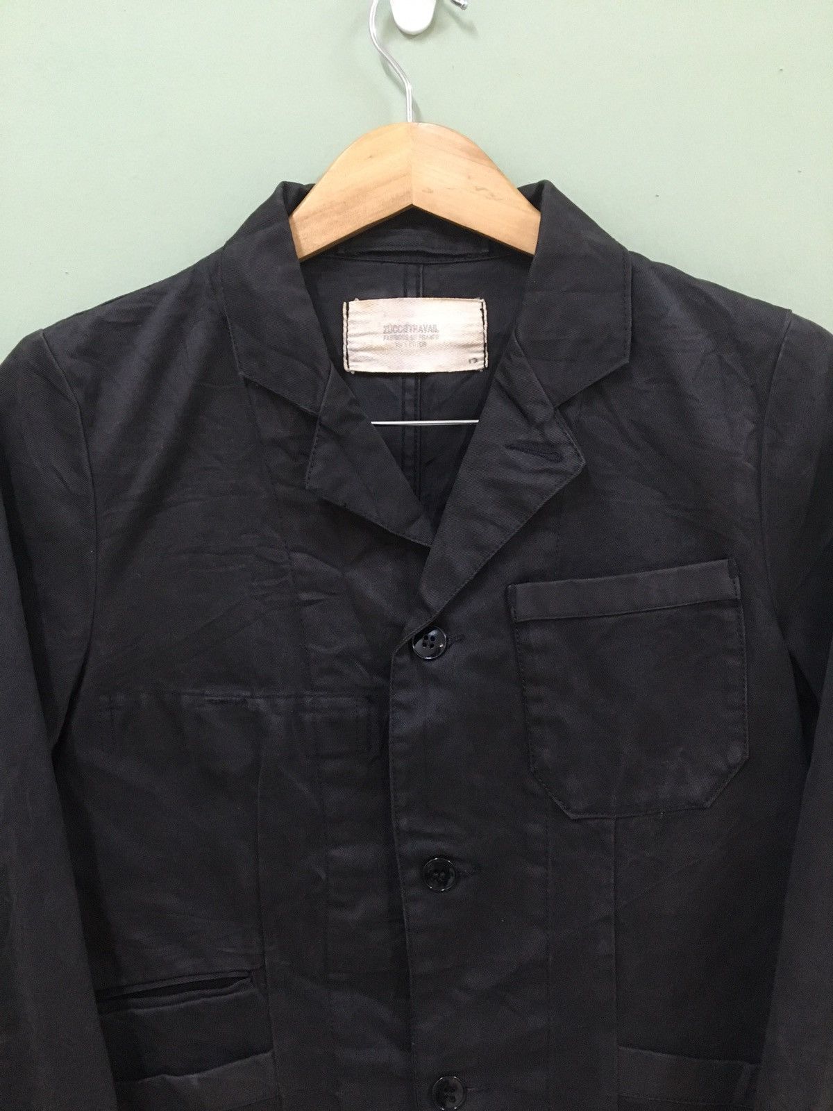 CABANE de ZUCCa ZUCCA - WASHED BLACK TACTICAL CHORE JACKET Size US S / EU 44-46 / 1 - 2 Thumbnail