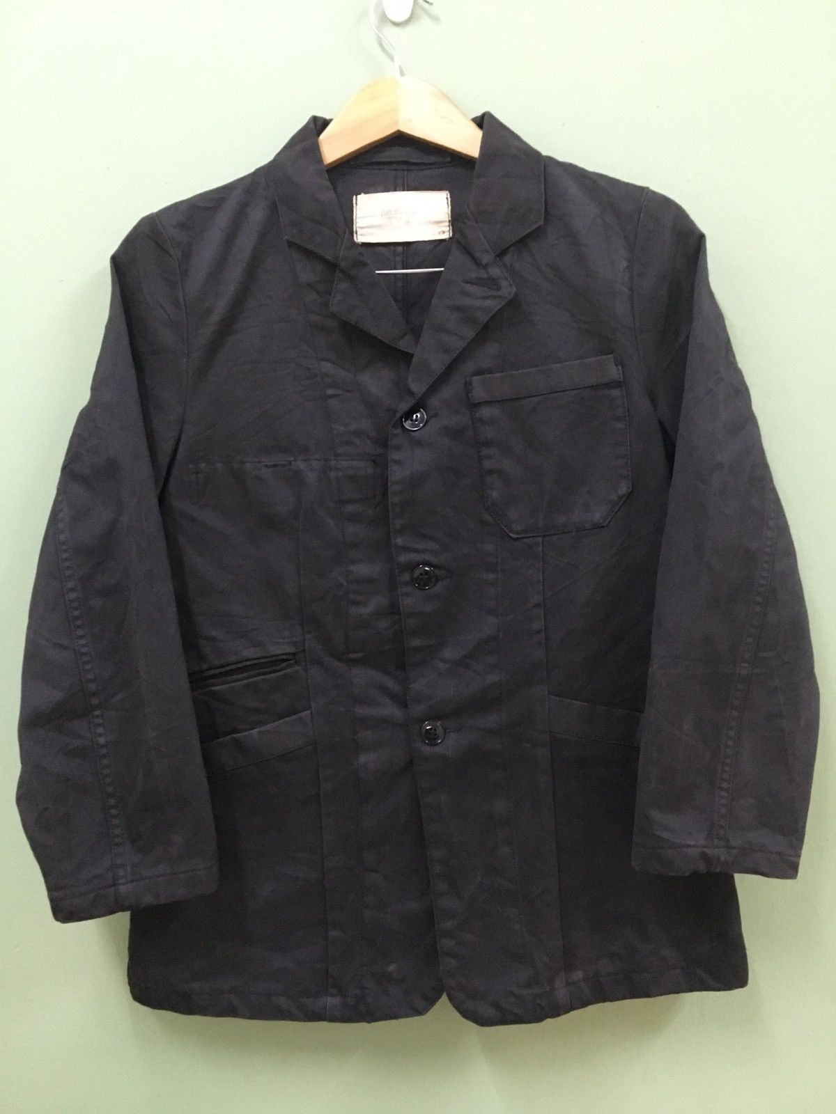 CABANE de ZUCCa ZUCCA - WASHED BLACK TACTICAL CHORE JACKET Size US S / EU 44-46 / 1 - 1 Thumbnail