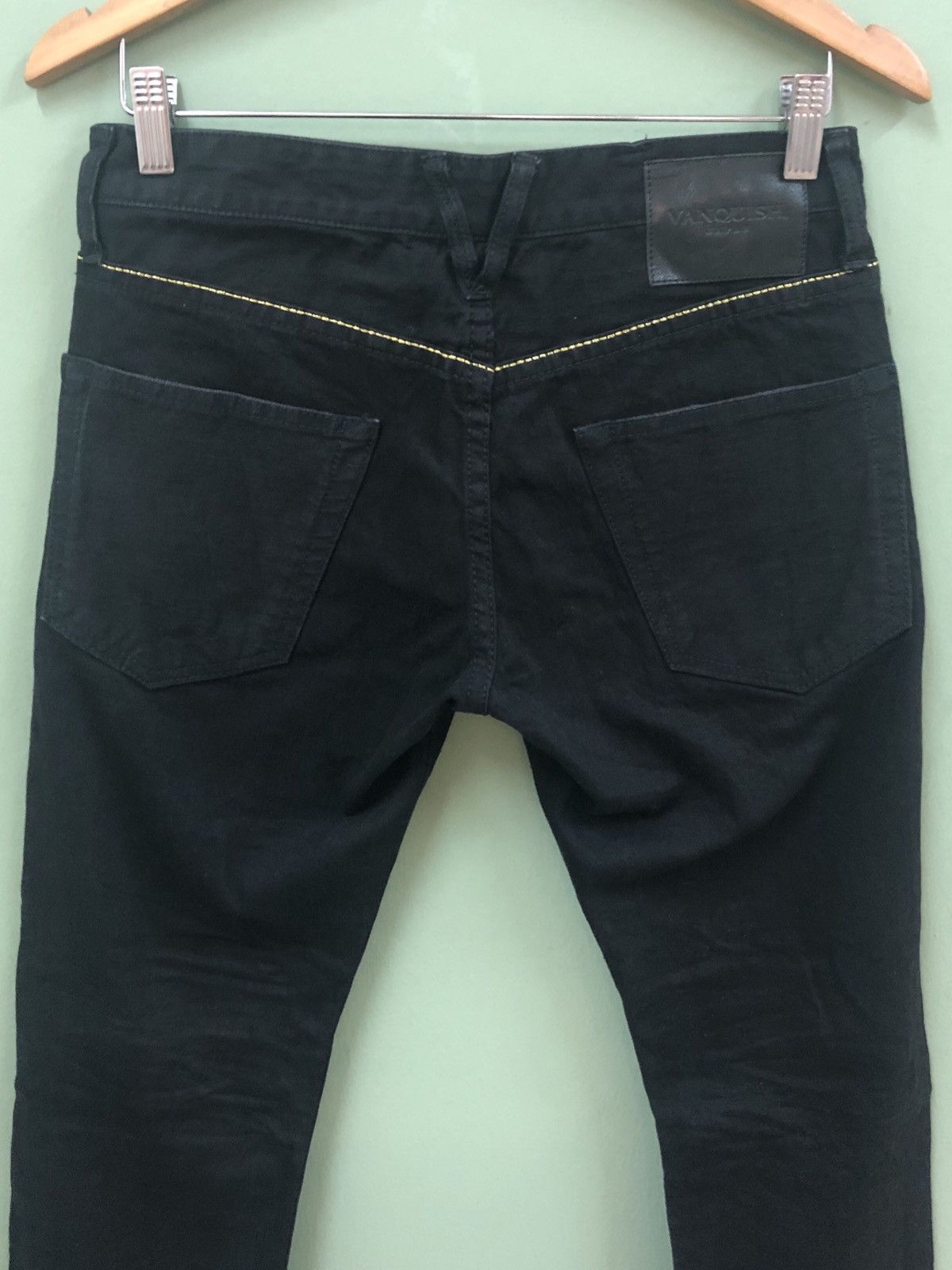 Fragment Design × Hiroshi Fujiwara × Vanquish VANQUISH - SLIM/SKINNY FIT SUPER BLACK DENIM JEANS Size US 30 / EU 46 - 1 Thumbnail