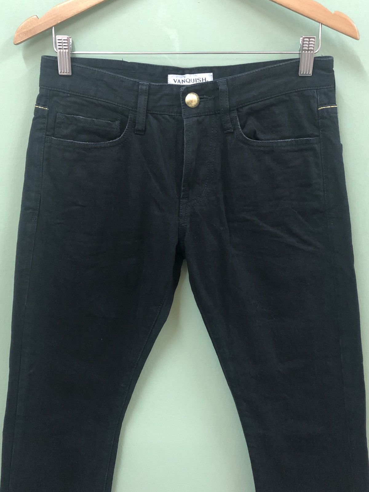 Fragment Design × Hiroshi Fujiwara × Vanquish VANQUISH - SLIM/SKINNY FIT SUPER BLACK DENIM JEANS Size US 30 / EU 46 - 3 Thumbnail