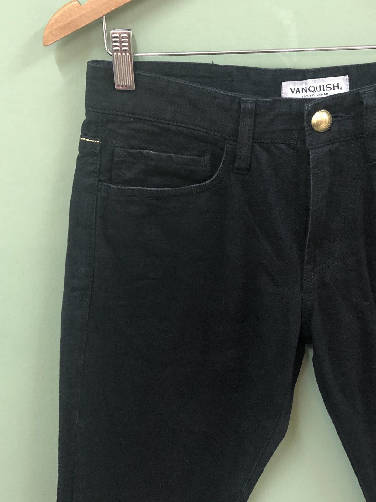 Fragment Design × Hiroshi Fujiwara × Vanquish VANQUISH - SLIM/SKINNY FIT SUPER BLACK DENIM JEANS Size US 30 / EU 46 - 4 Thumbnail