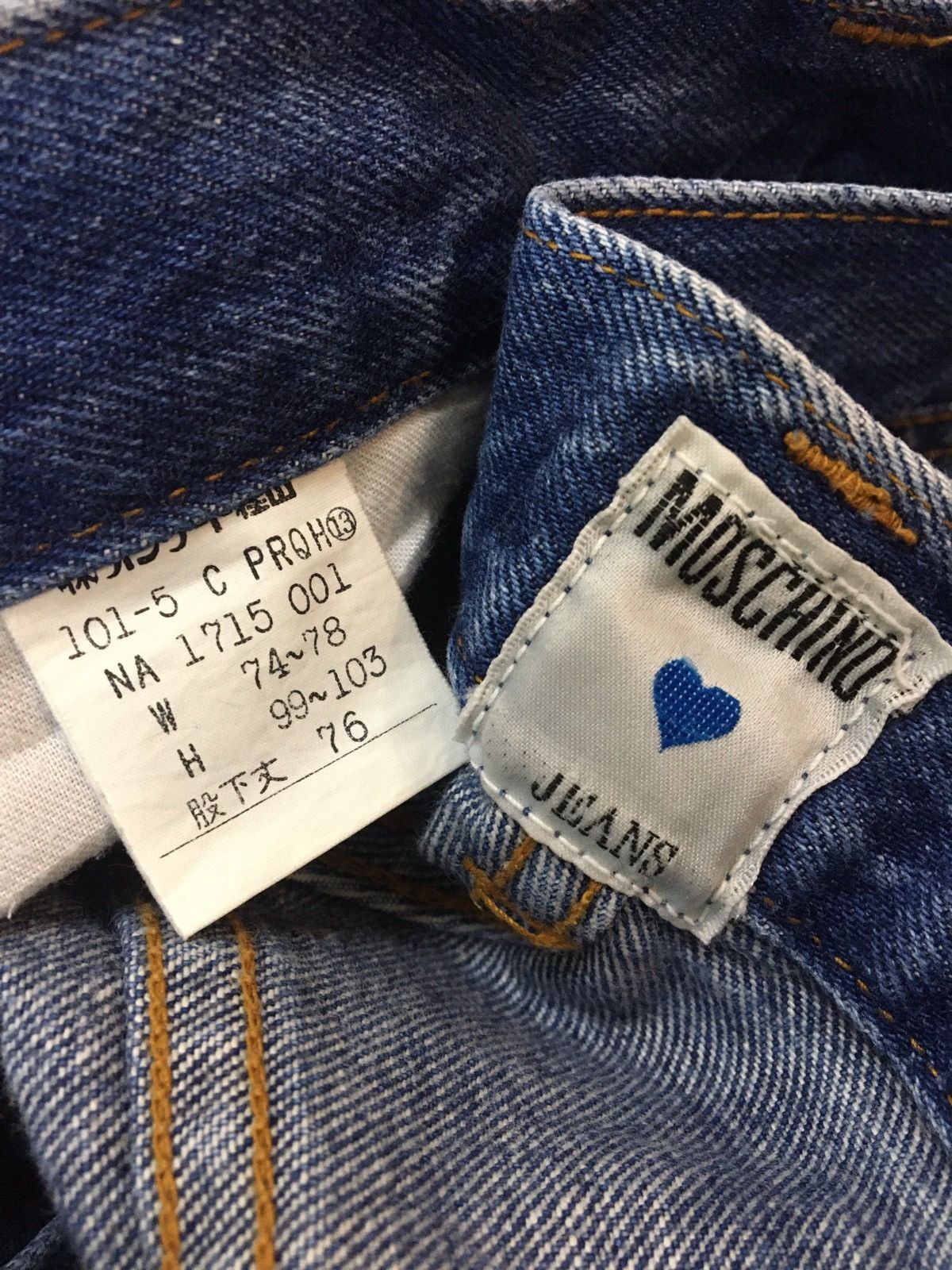 Designer × Moschino MOSCHINO JDM - BAGGY FIT LOVE PEACE LOGO VINTAGE JEANS Size US 29 - 10 Thumbnail
