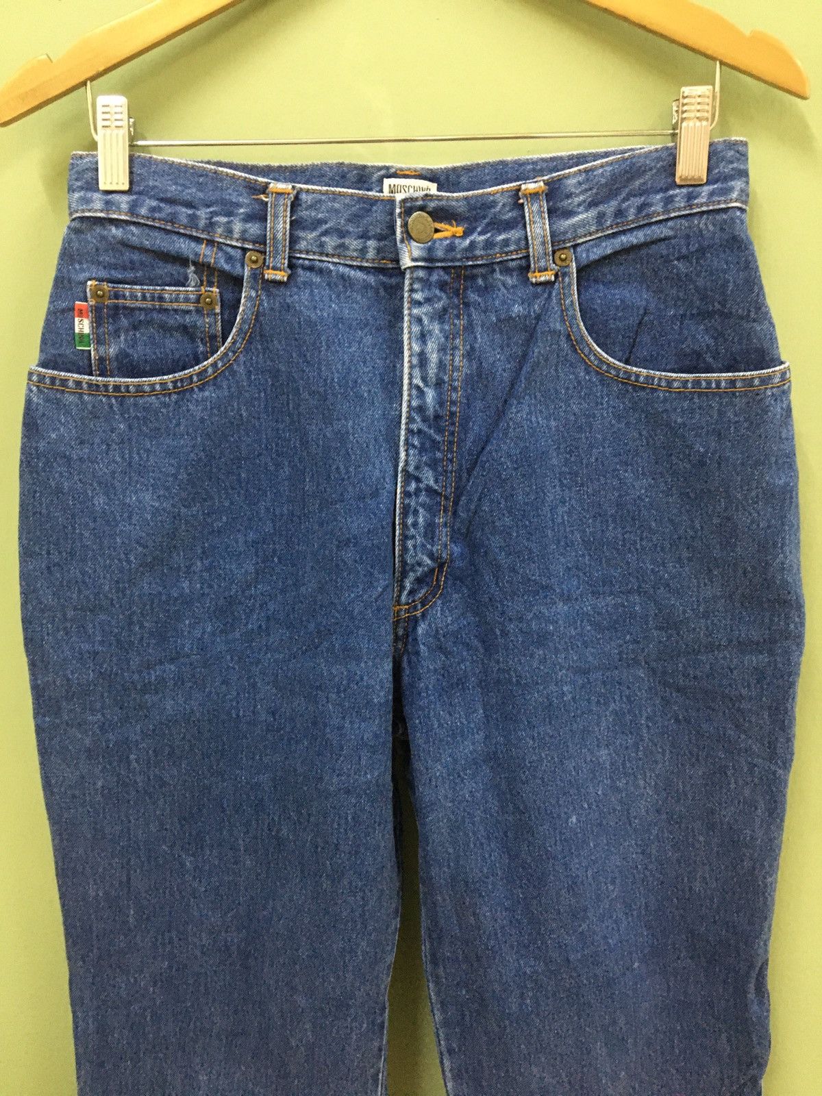 Designer × Moschino MOSCHINO JDM - BAGGY FIT LOVE PEACE LOGO VINTAGE JEANS Size US 29 - 3 Thumbnail