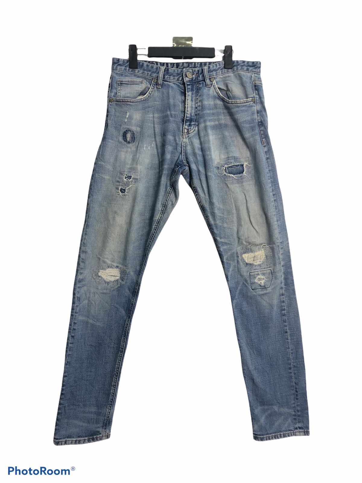 Japanese Brand Japanese 1980 Distressed denim Pants Size US 32 / EU 48 - 1 Thumbnail