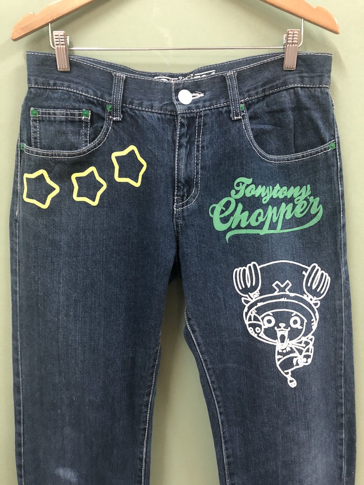 Anime × Cartoon Network × One Piece ONE PIECE COLLECTOR -REGULAR FIT TONY CHOPPER PRINTED JEANS Size US 33 - 3 Thumbnail