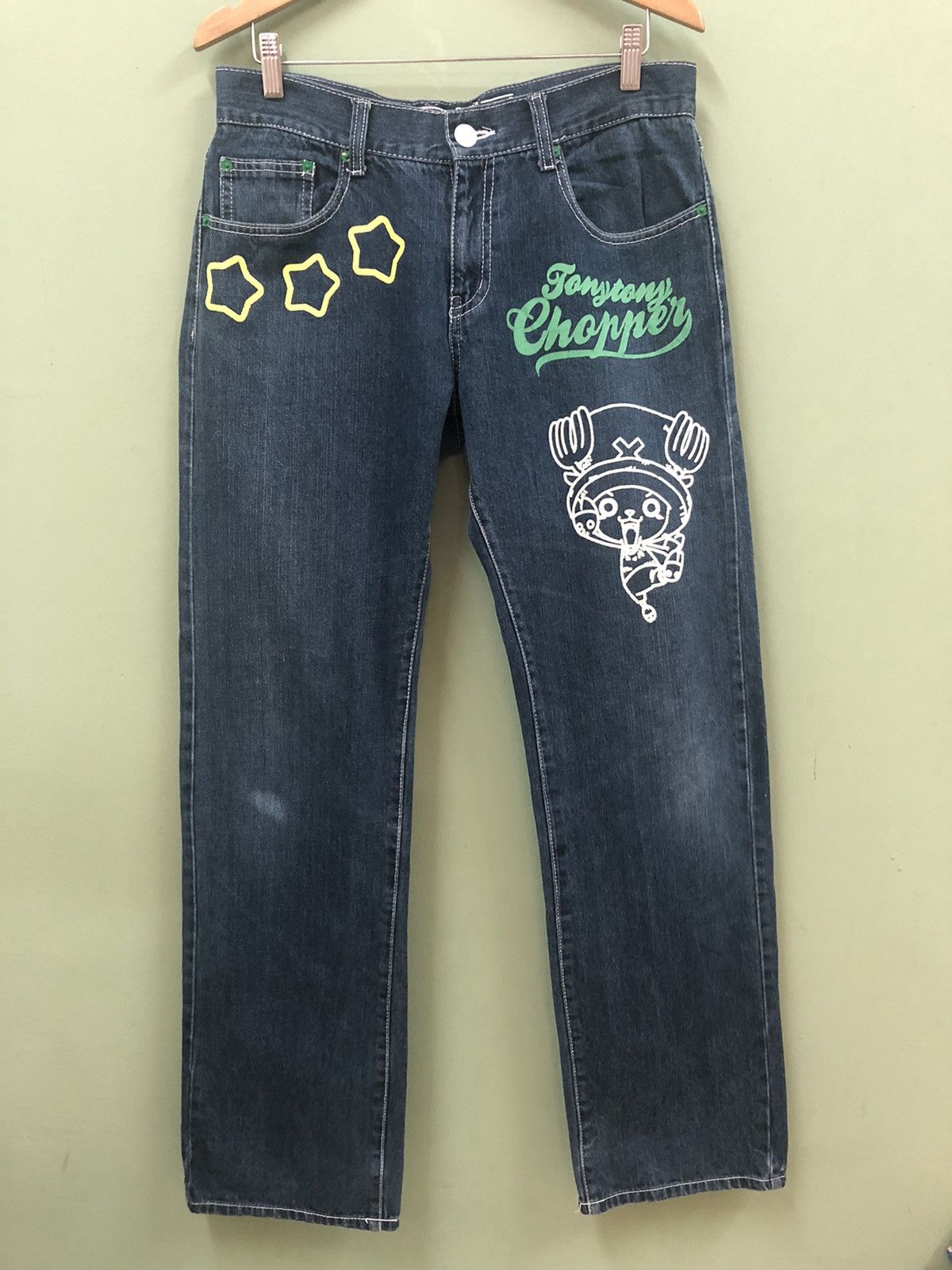 Anime × Cartoon Network × One Piece ONE PIECE COLLECTOR -REGULAR FIT TONY CHOPPER PRINTED JEANS Size US 33 - 2 Thumbnail
