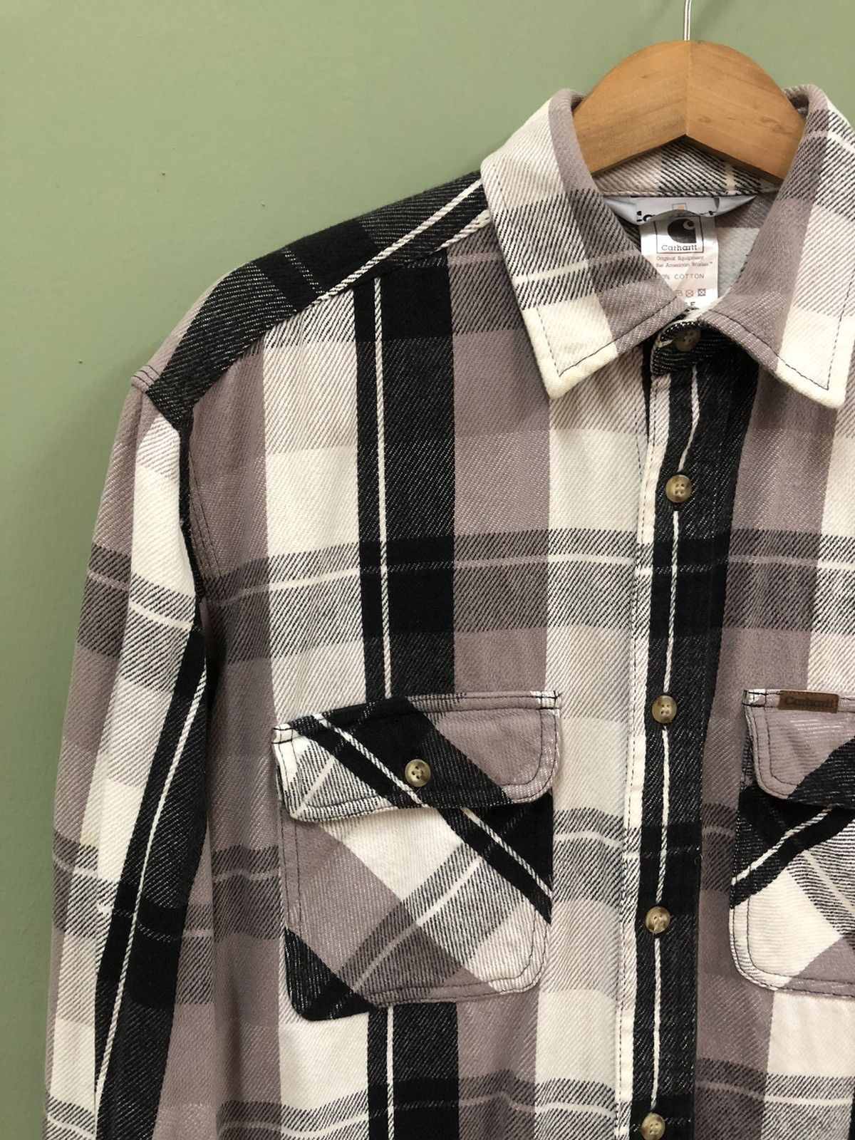 Carhartt × Carhartt Wip CARHARTT - DOUBLE POCKET CHECKER FLANNEL LONG SLEEVE SHIRT Size US L / EU 52-54 / 3 - 3 Thumbnail