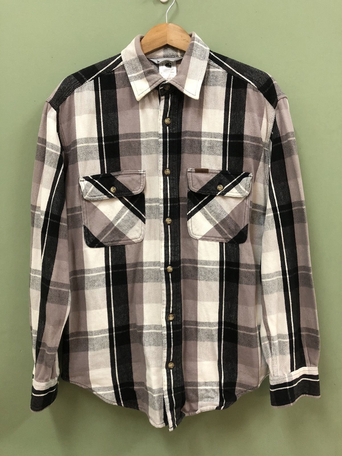 Carhartt × Carhartt Wip CARHARTT - DOUBLE POCKET CHECKER FLANNEL LONG SLEEVE SHIRT Size US L / EU 52-54 / 3 - 1 Thumbnail