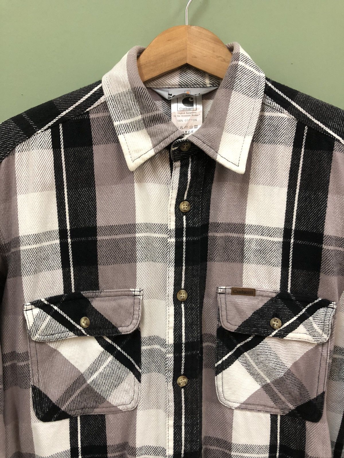Carhartt × Carhartt Wip CARHARTT - DOUBLE POCKET CHECKER FLANNEL LONG SLEEVE SHIRT Size US L / EU 52-54 / 3 - 2 Thumbnail