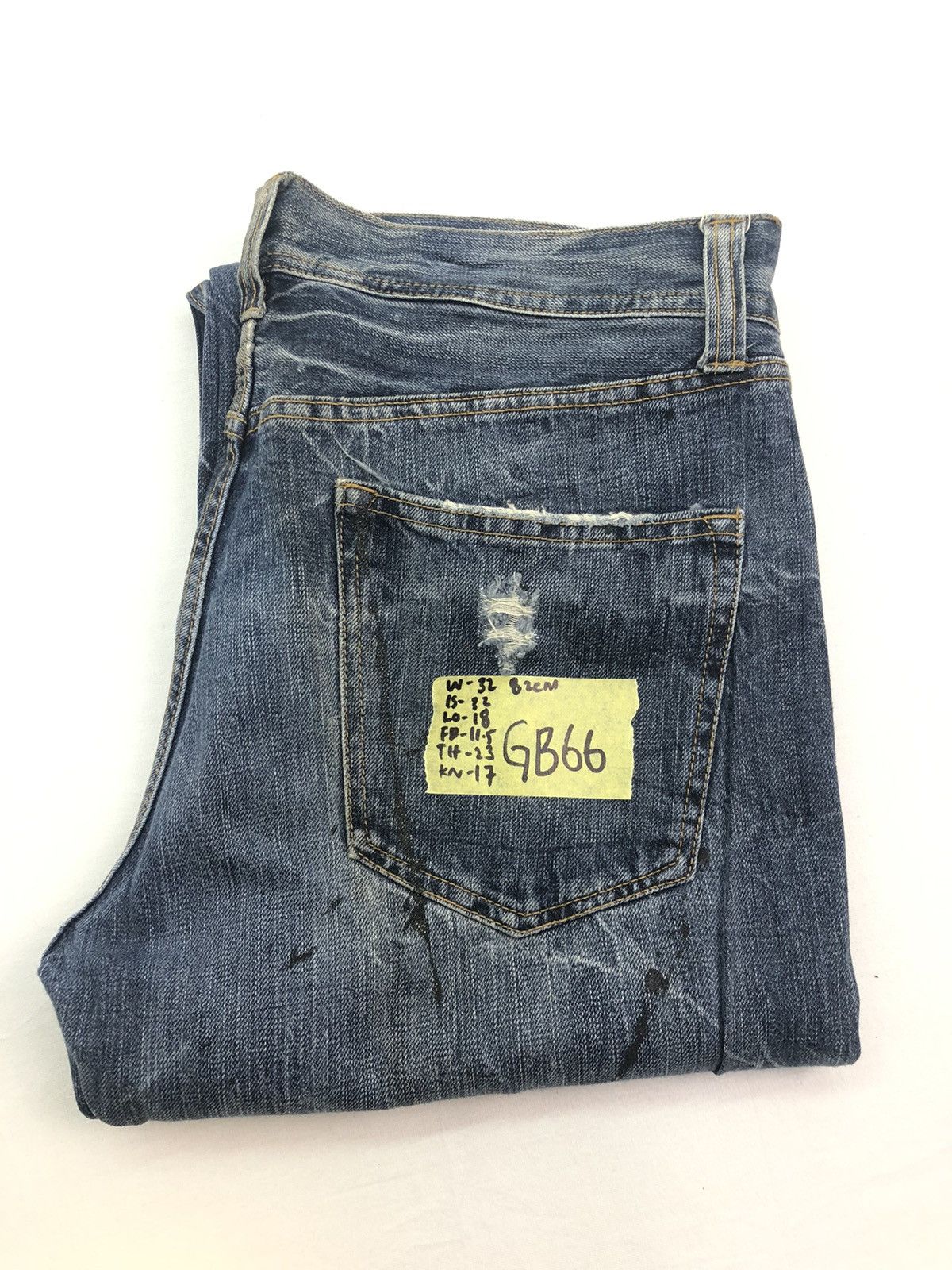 Japanese Brand Japanese HS8461B Bootleg Cut Painter Splash Denim Size US 32 / EU 48 - 16 Thumbnail
