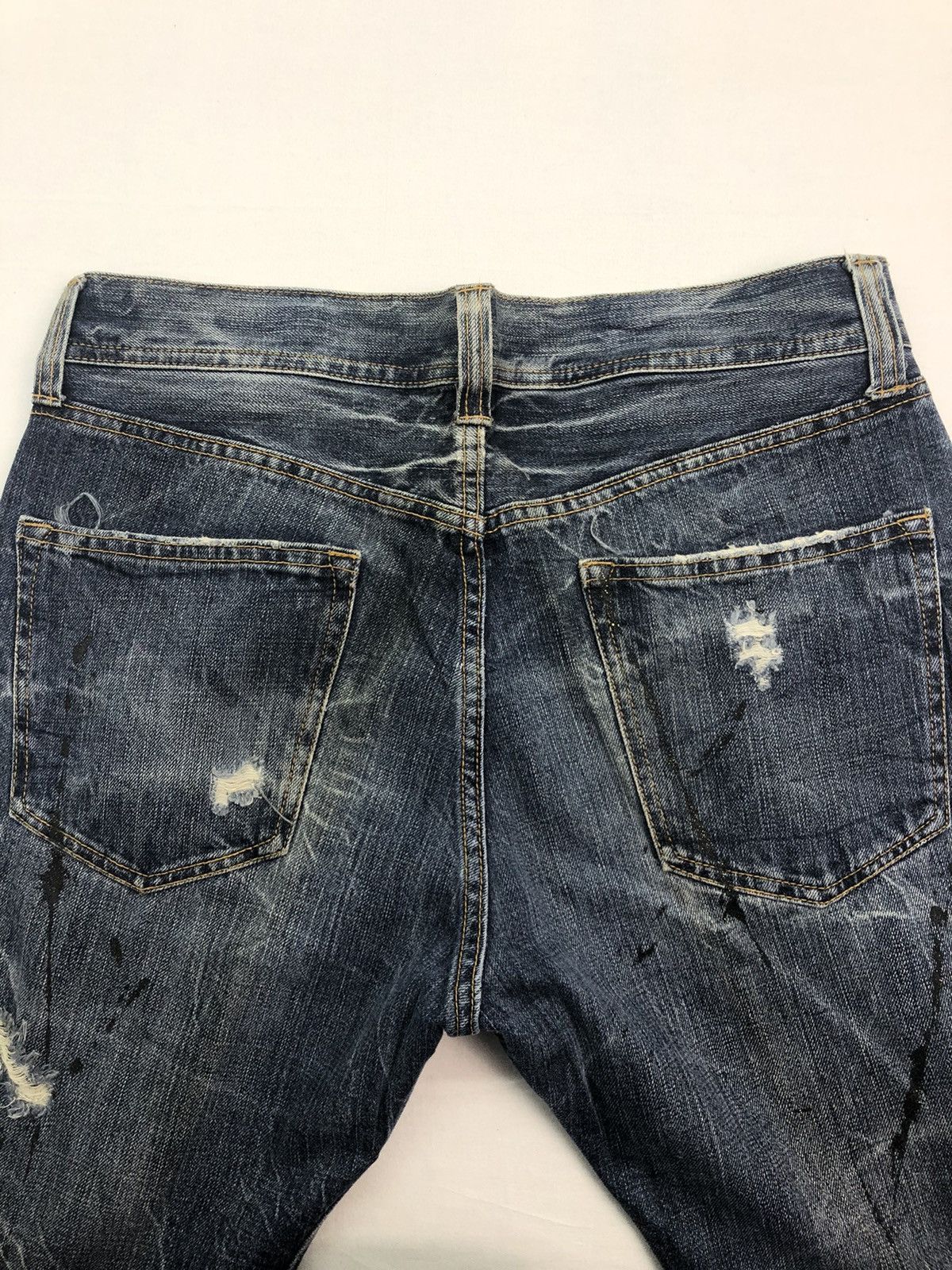 Japanese Brand Japanese HS8461B Bootleg Cut Painter Splash Denim Size US 32 / EU 48 - 13 Thumbnail