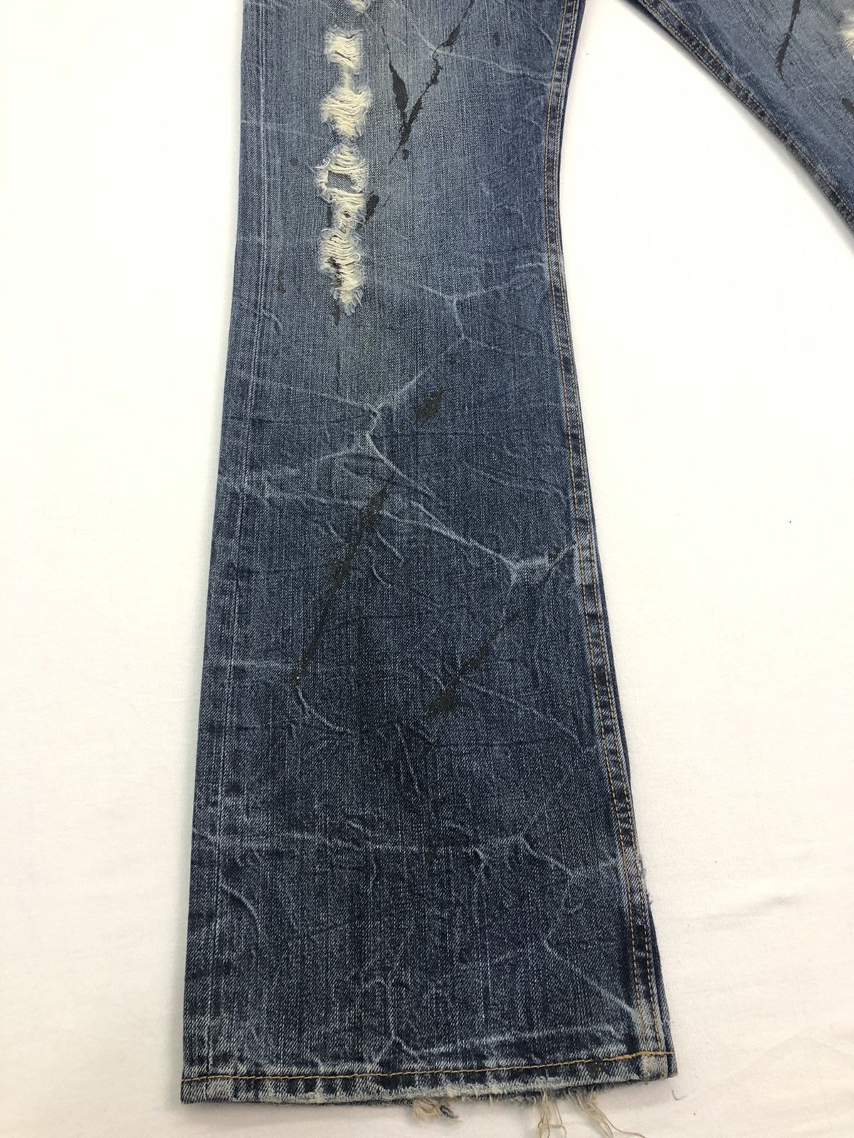 Japanese Brand Japanese HS8461B Bootleg Cut Painter Splash Denim Size US 32 / EU 48 - 6 Thumbnail