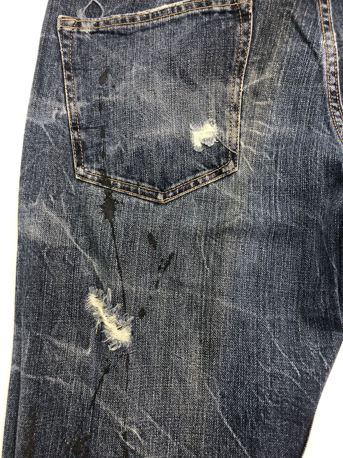 Japanese Brand Japanese HS8461B Bootleg Cut Painter Splash Denim Size US 32 / EU 48 - 11 Thumbnail