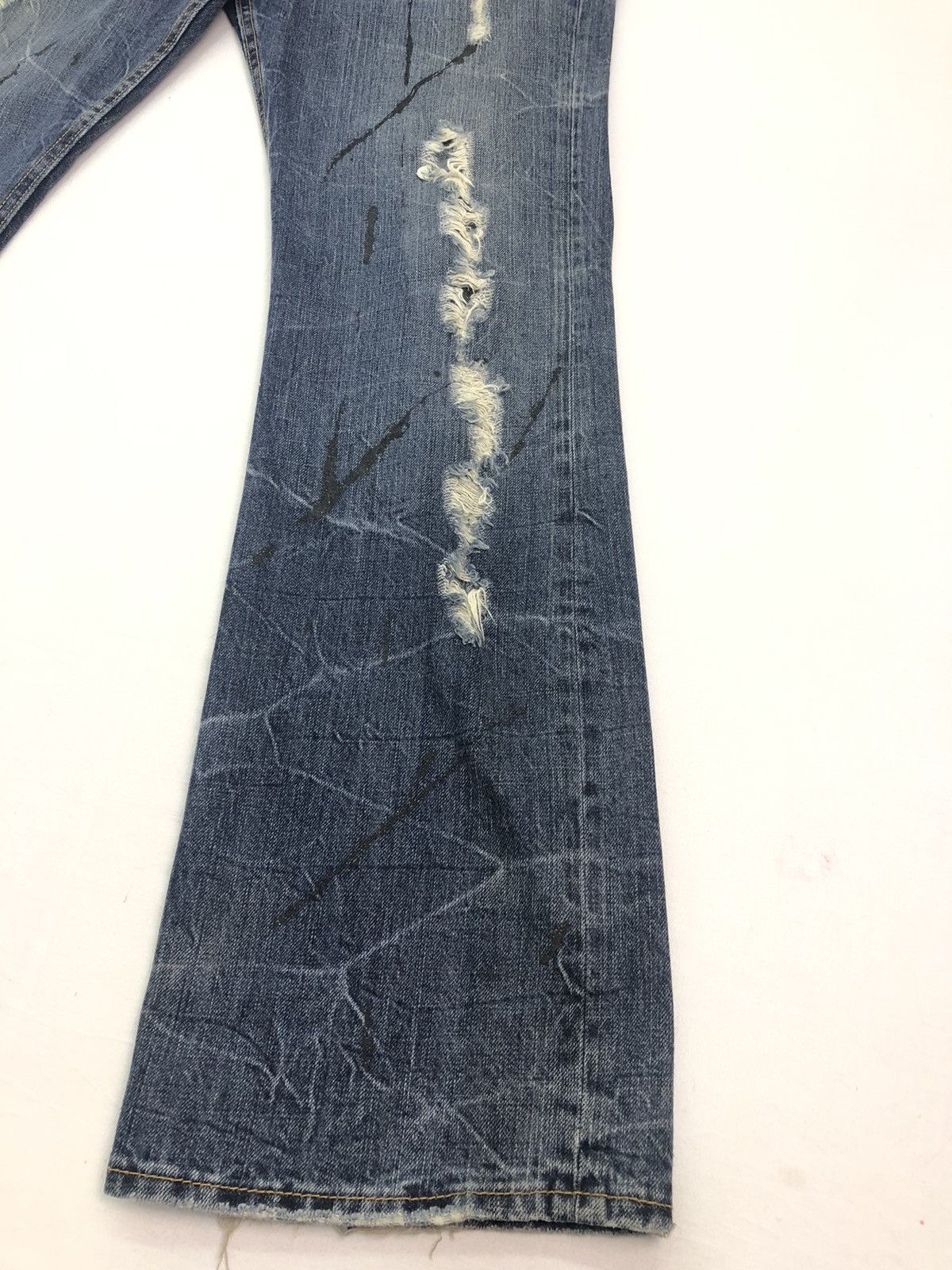 Japanese Brand Japanese HS8461B Bootleg Cut Painter Splash Denim Size US 32 / EU 48 - 5 Thumbnail