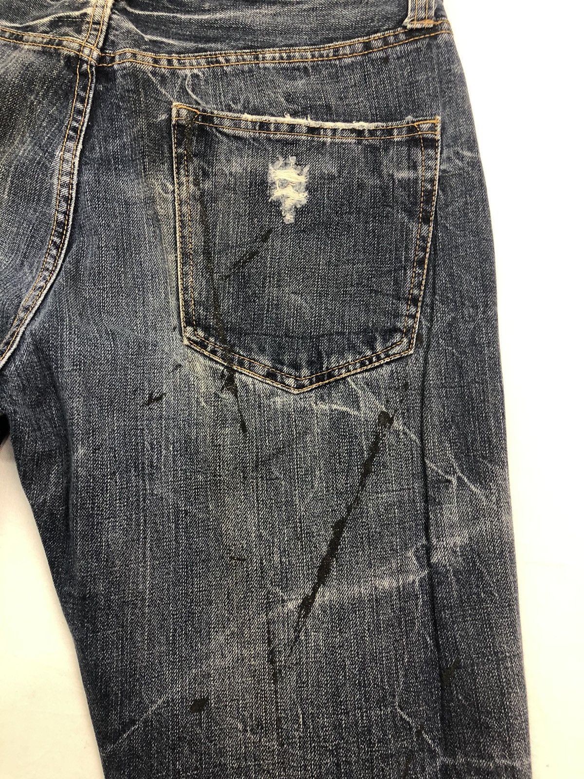 Japanese Brand Japanese HS8461B Bootleg Cut Painter Splash Denim Size US 32 / EU 48 - 12 Thumbnail