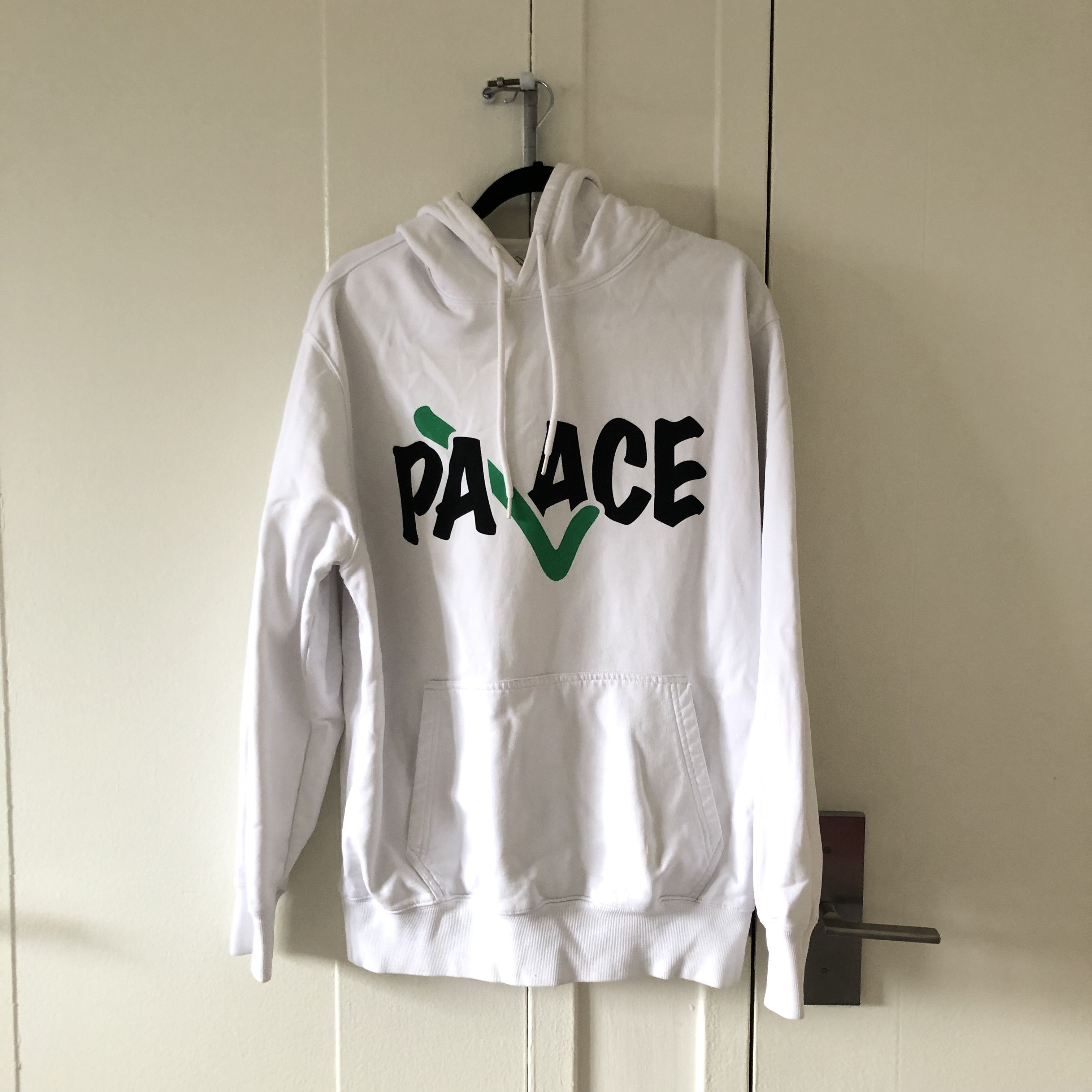 image of Palace Check Hoodie in White, Men's (Size Large)