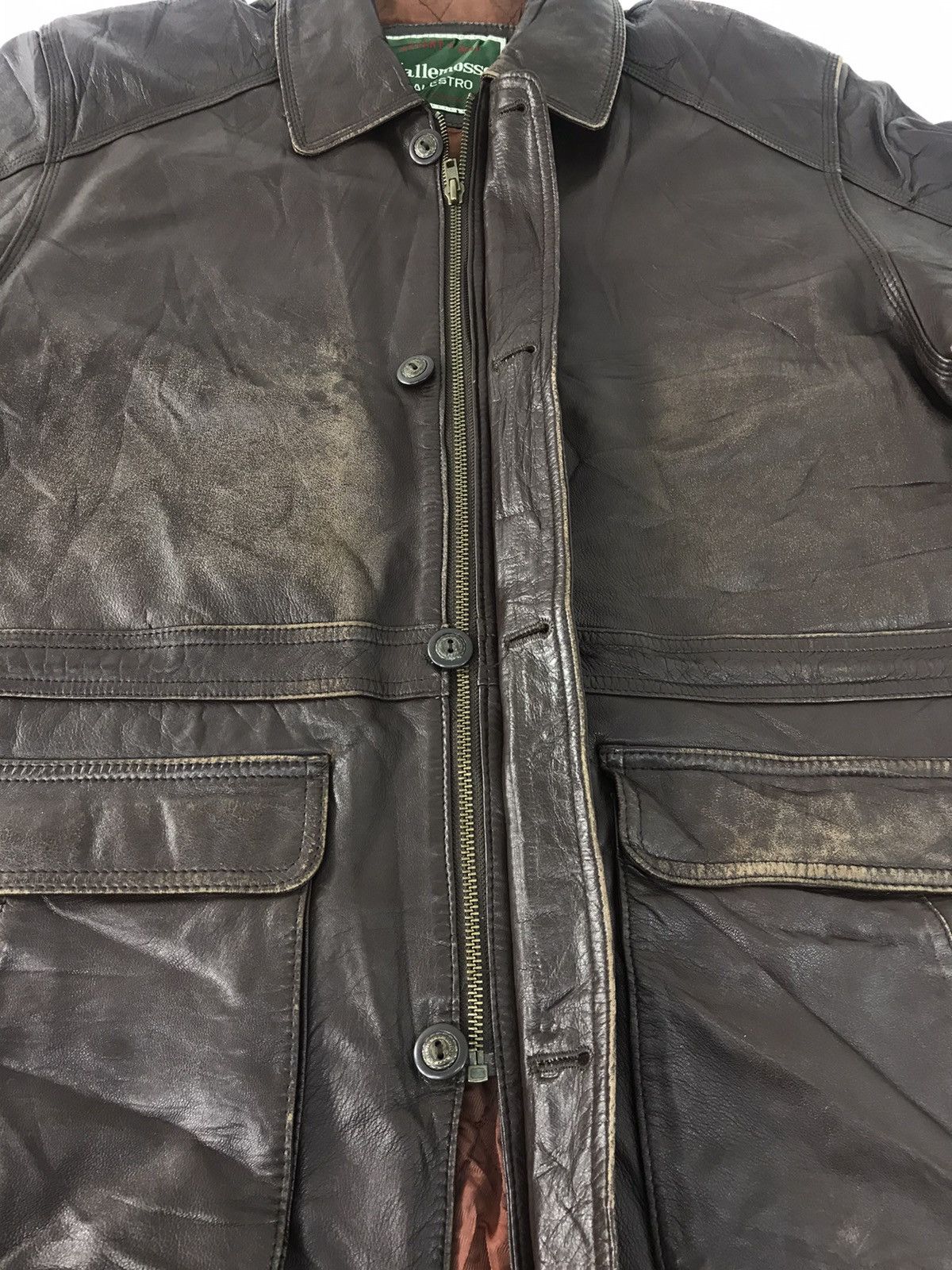 Vintage Bryant & May Vallemosso Palestro Leather Jacket Quilt Inner Size US L / EU 52-54 / 3 - 12 Thumbnail
