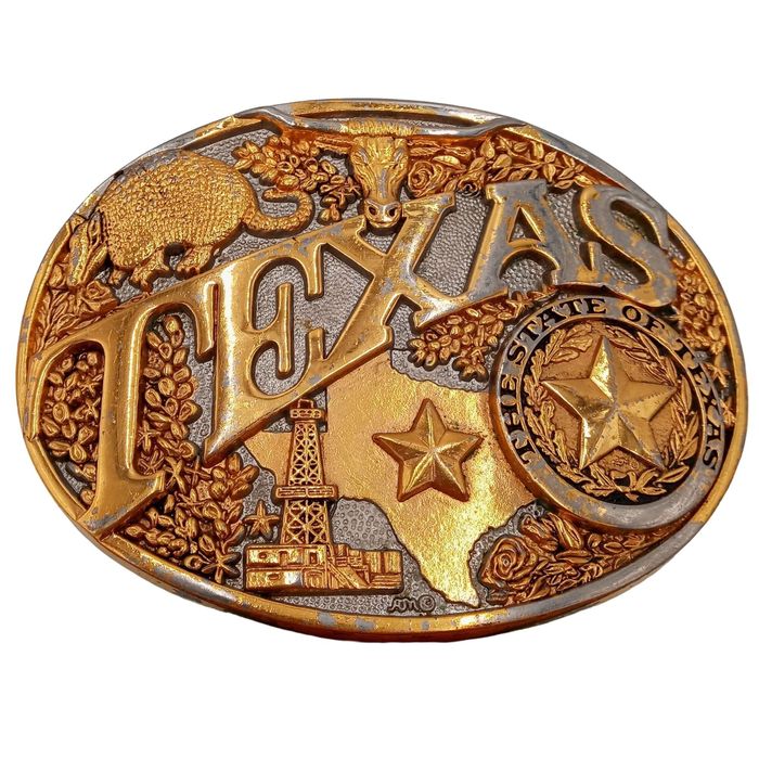 Vintage Texas Belt Buckle Vintage Longhorn Cowboy Western Armadillo ...