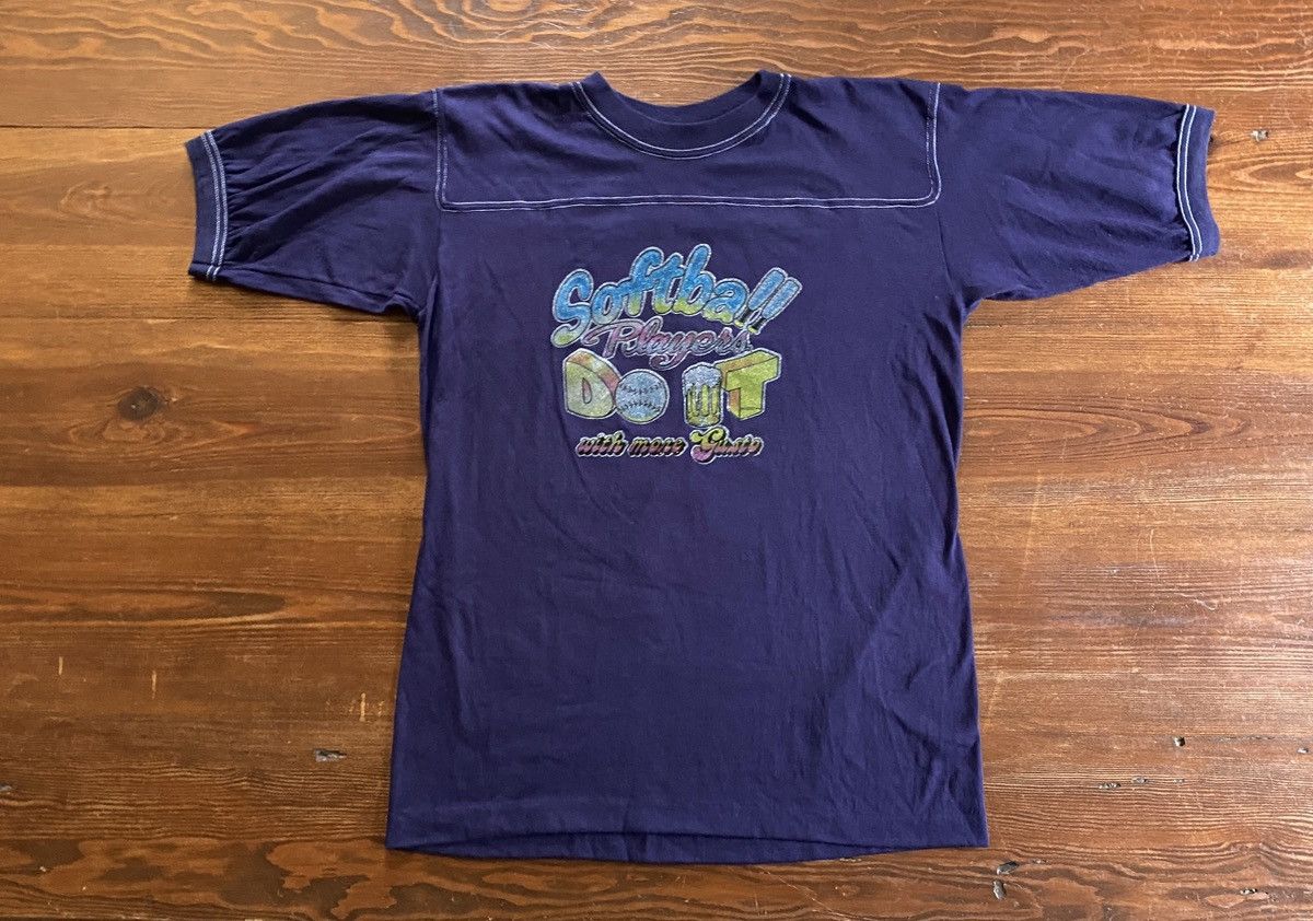 Vintage Vintage 1978 Softball Decal Roach Single Stitch Ringer Tee Size US M / EU 48-50 / 2 - 2 Thumbnail